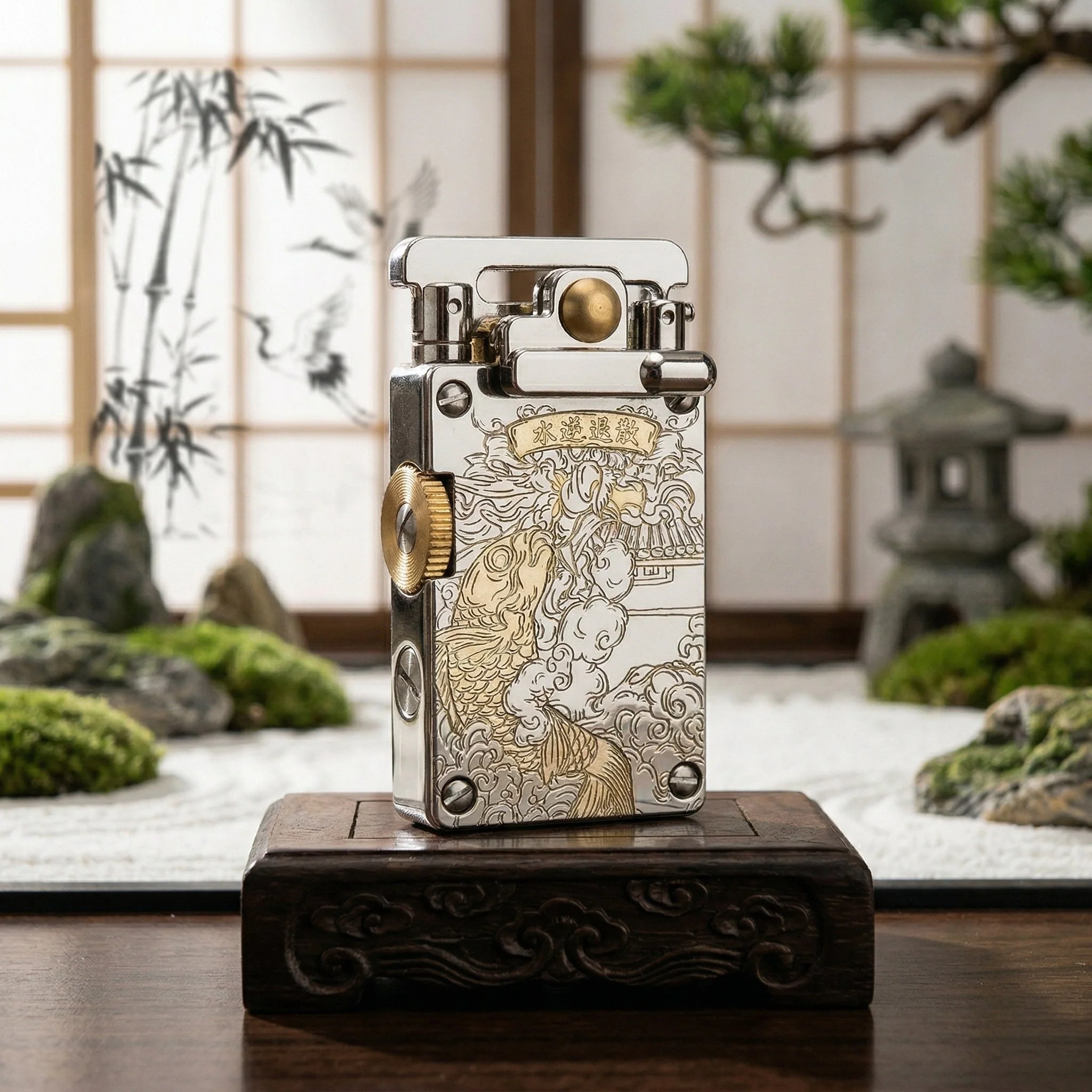Ottonara Hand-Engraved Vintage Brass Windproof Lighter - Image 3