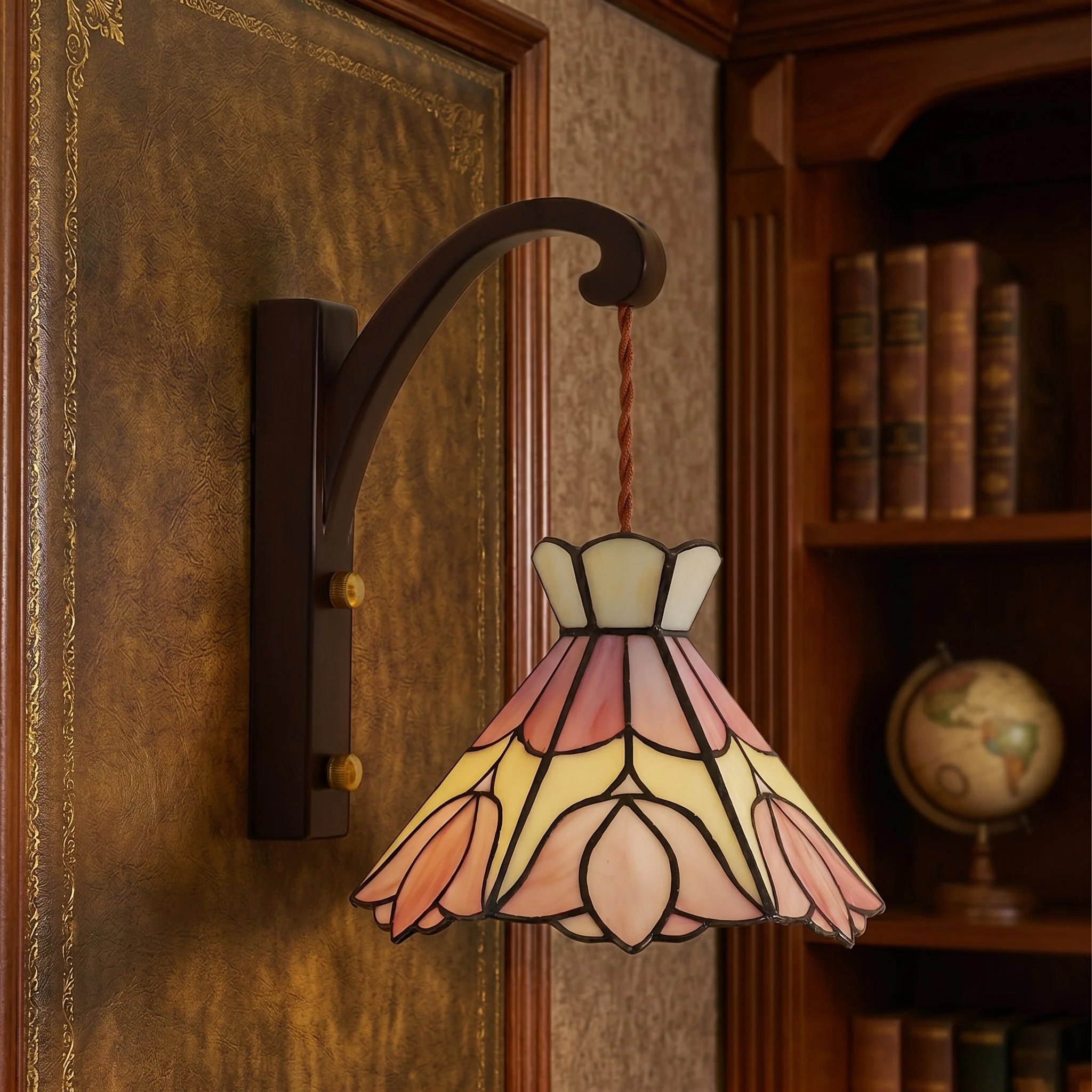 Floral Stained Glass Wall Lamp - Image 2