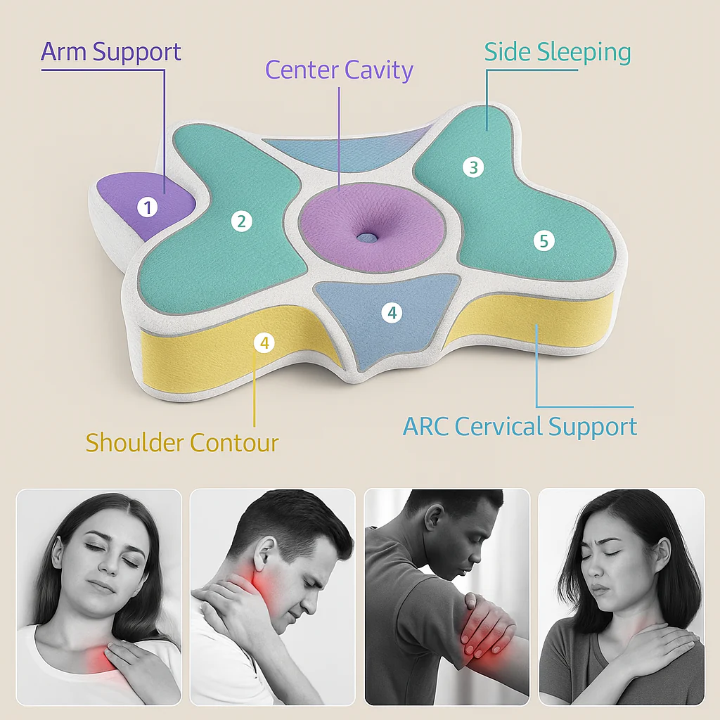 Butterfly Shaped Memory Foam Ergonomic Pillow - Image 2