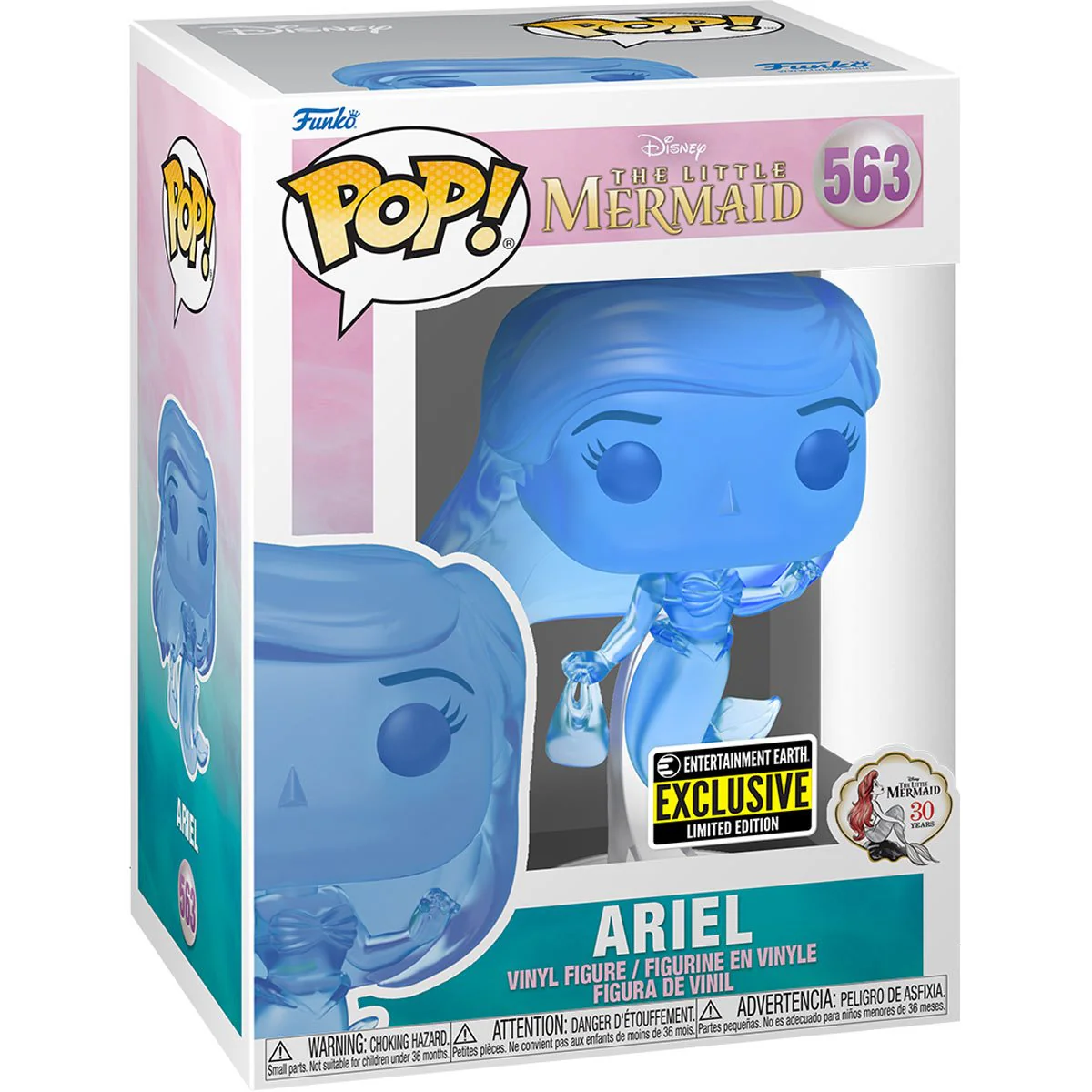 Funko Pop! Disney: The Little Mermaid - Ariel Blue Translucent #563 Entertainment Earth Exclusive - Image 2