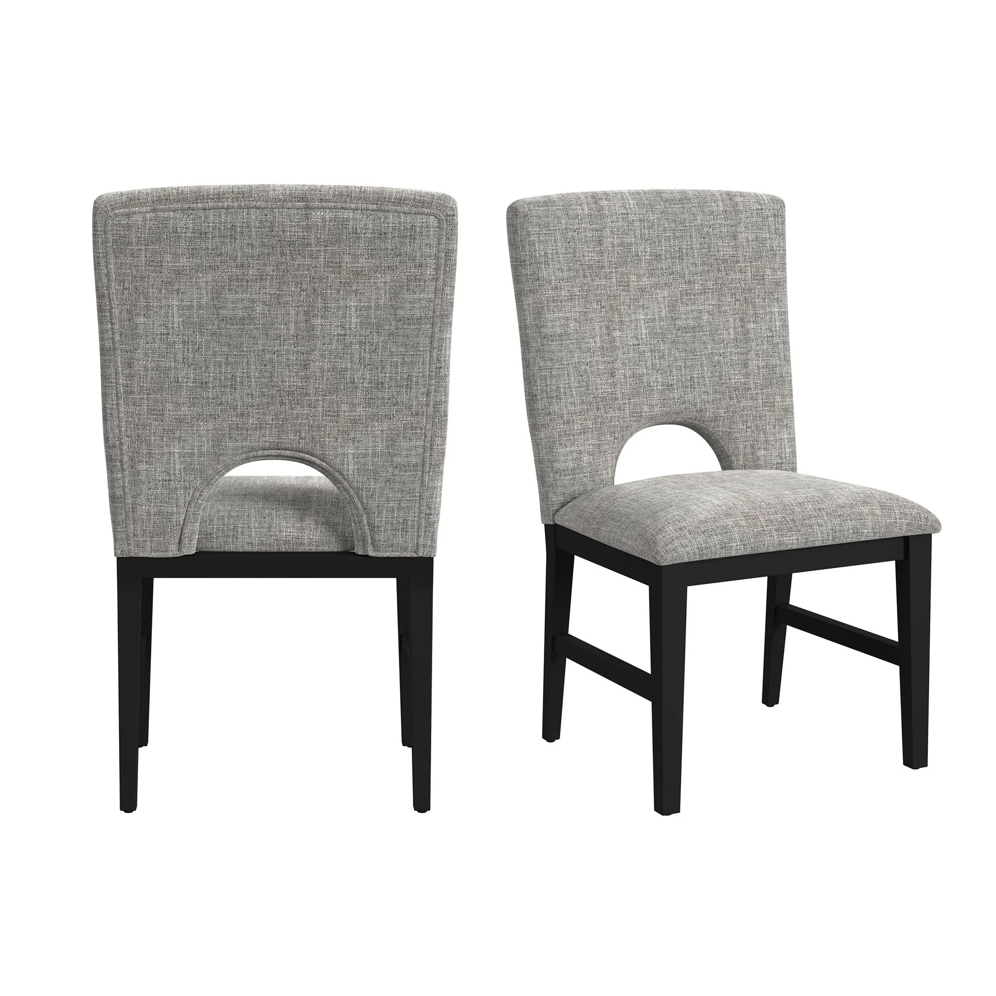 Oregon – Fabric Dining Side Chair (Set of 2) – Gray / Black