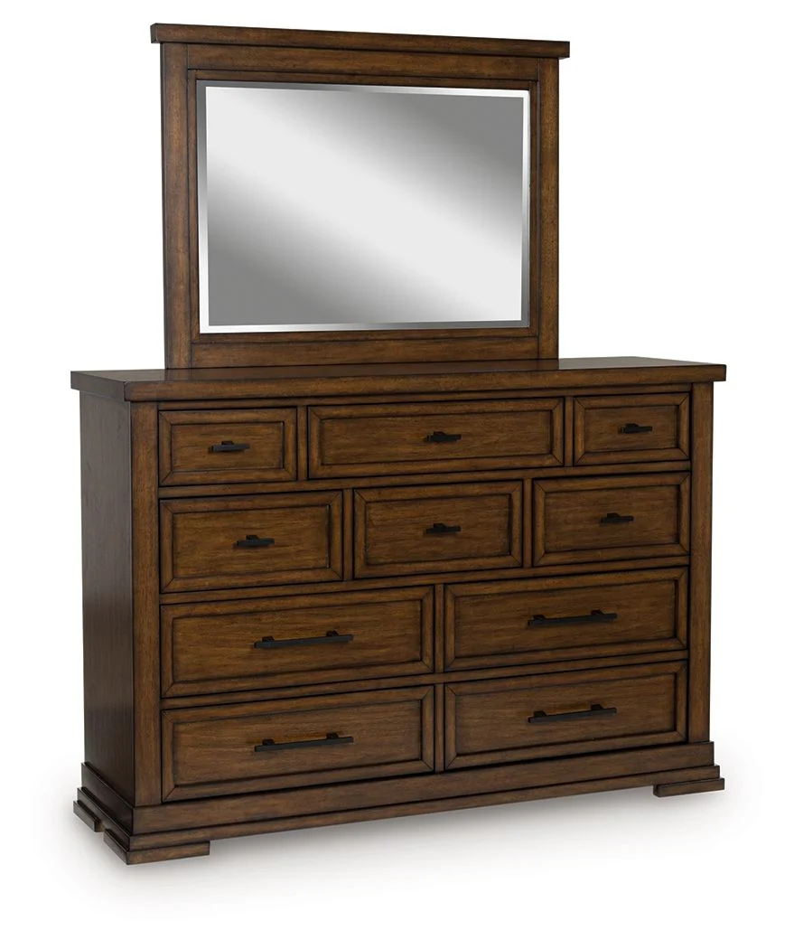 Taffenbrook - Dresser And Mirror - Medium Brown - Image 1