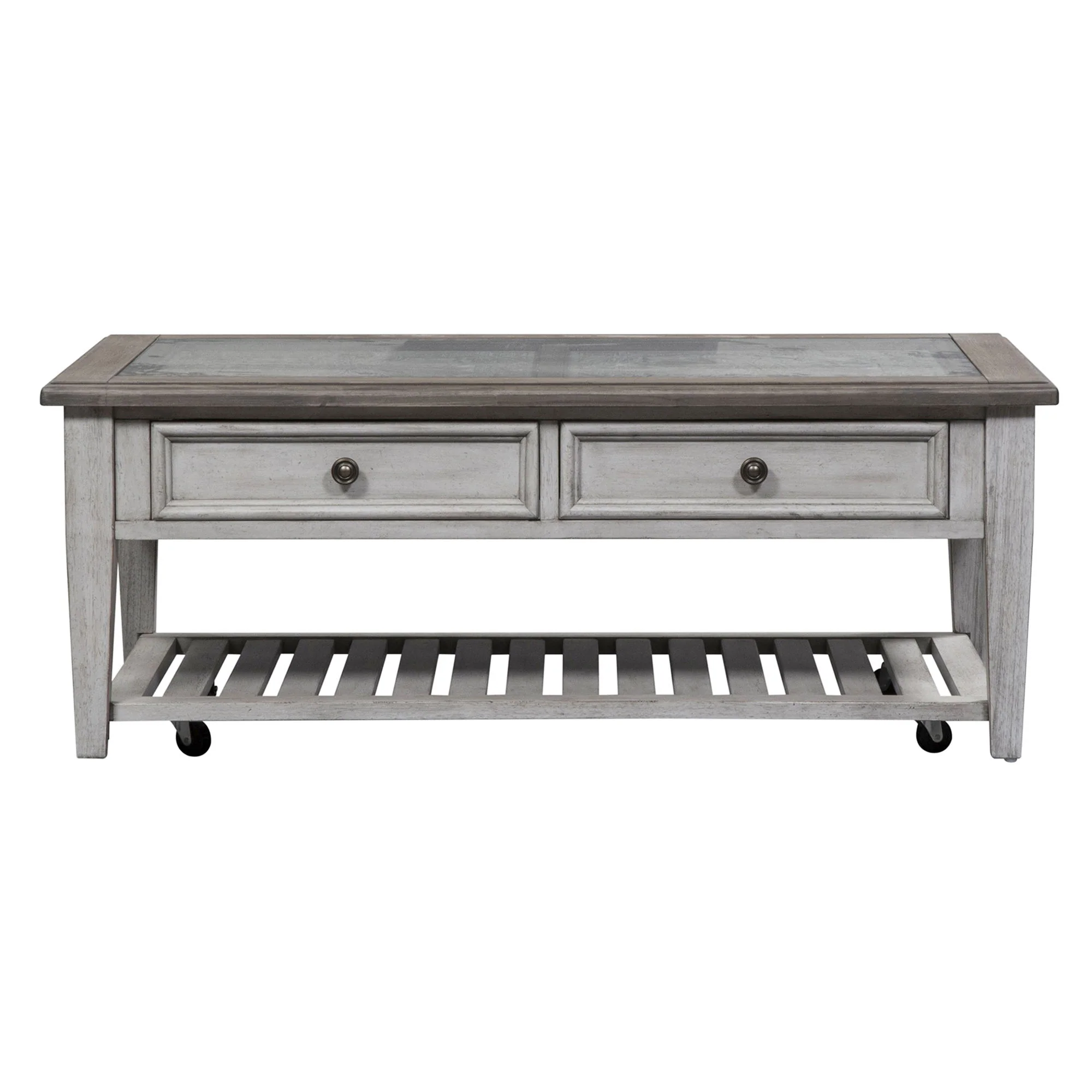 Heartland - 3 Piece Table Set - Antique White / Tobacco Tops - Image 2