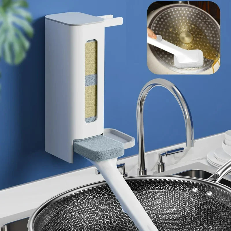 Long Handle Disposable Kitchen Cleaning Brush Kit - Image 3