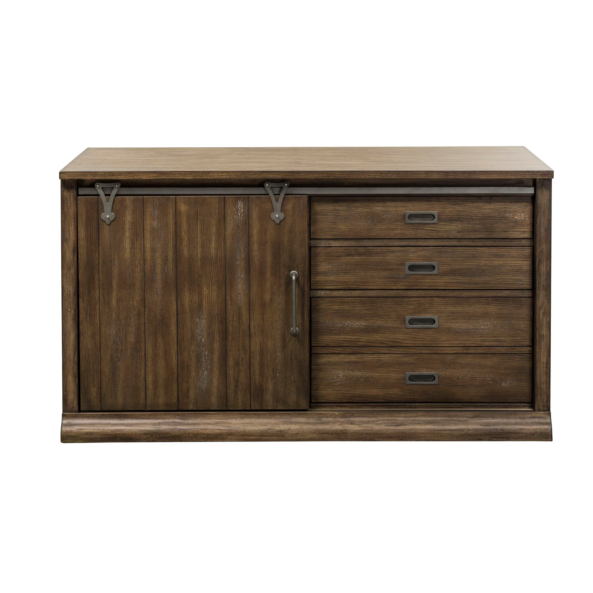Stone Brook - Jr Executive Credenza Set - Rustic Saddle - Image 2