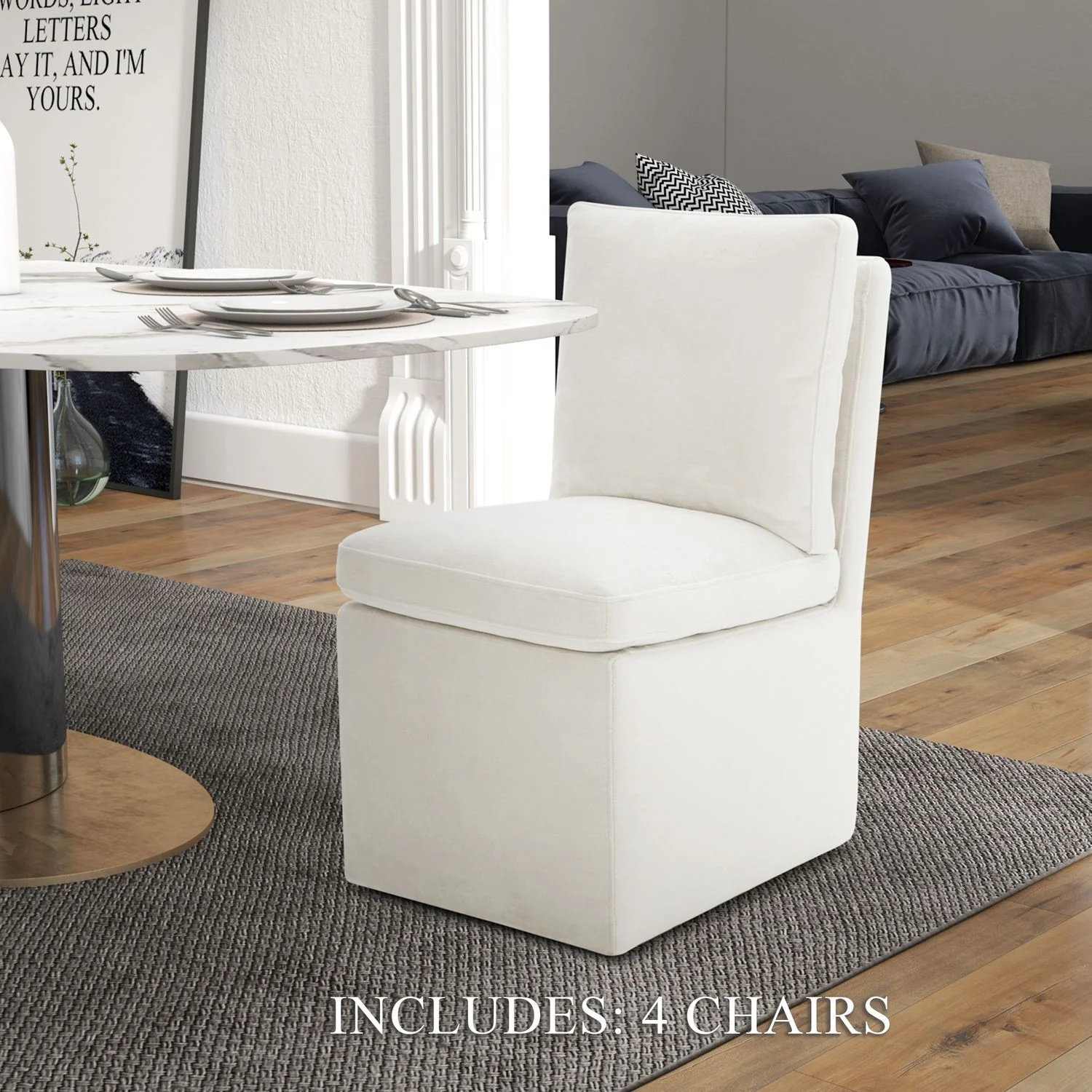 Accent Dining - Accent Dining Chair With Casters - Image 3