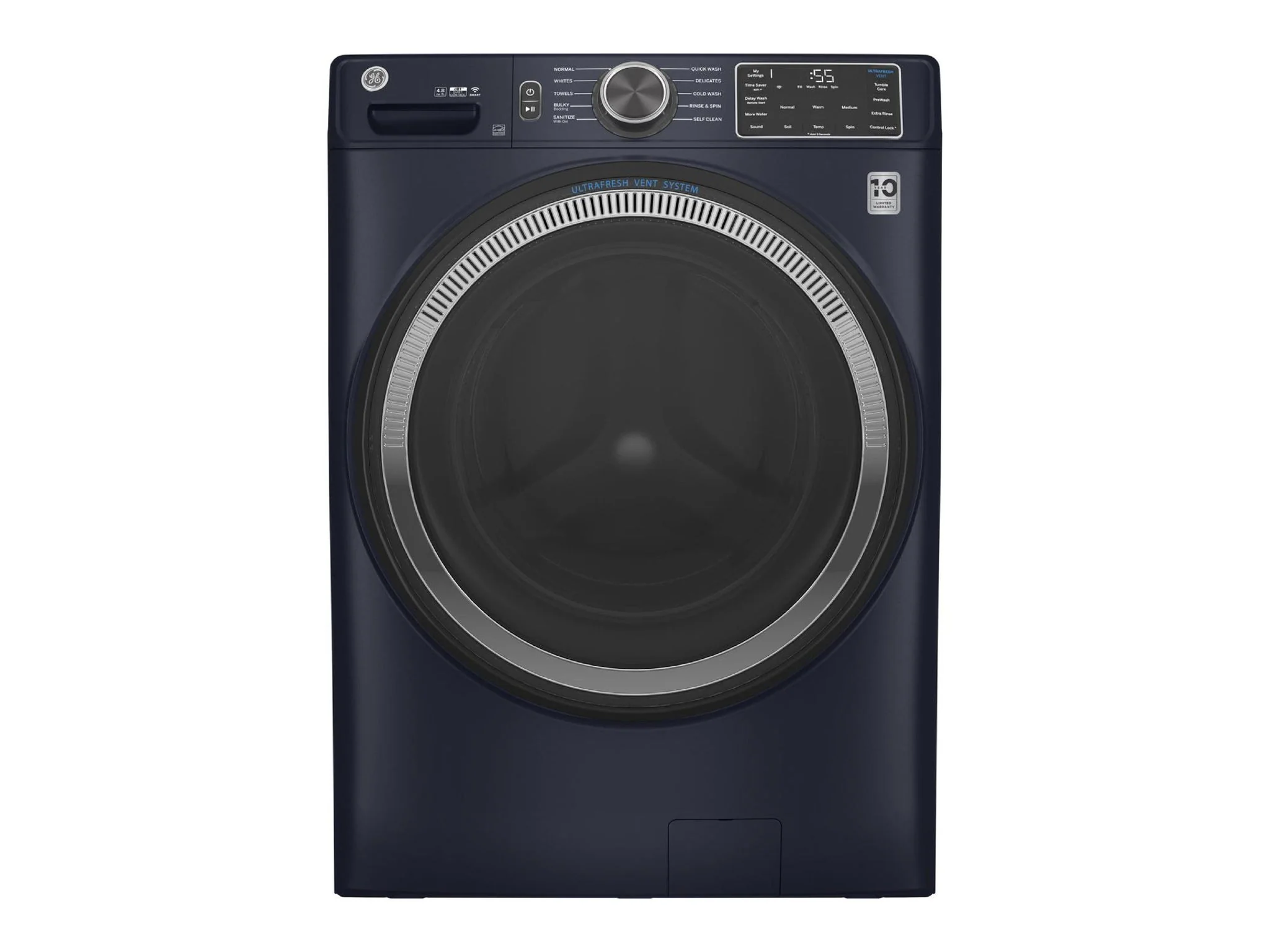 GE 4.8 Cubic Foot Front Load Washer – Sapphire Blue