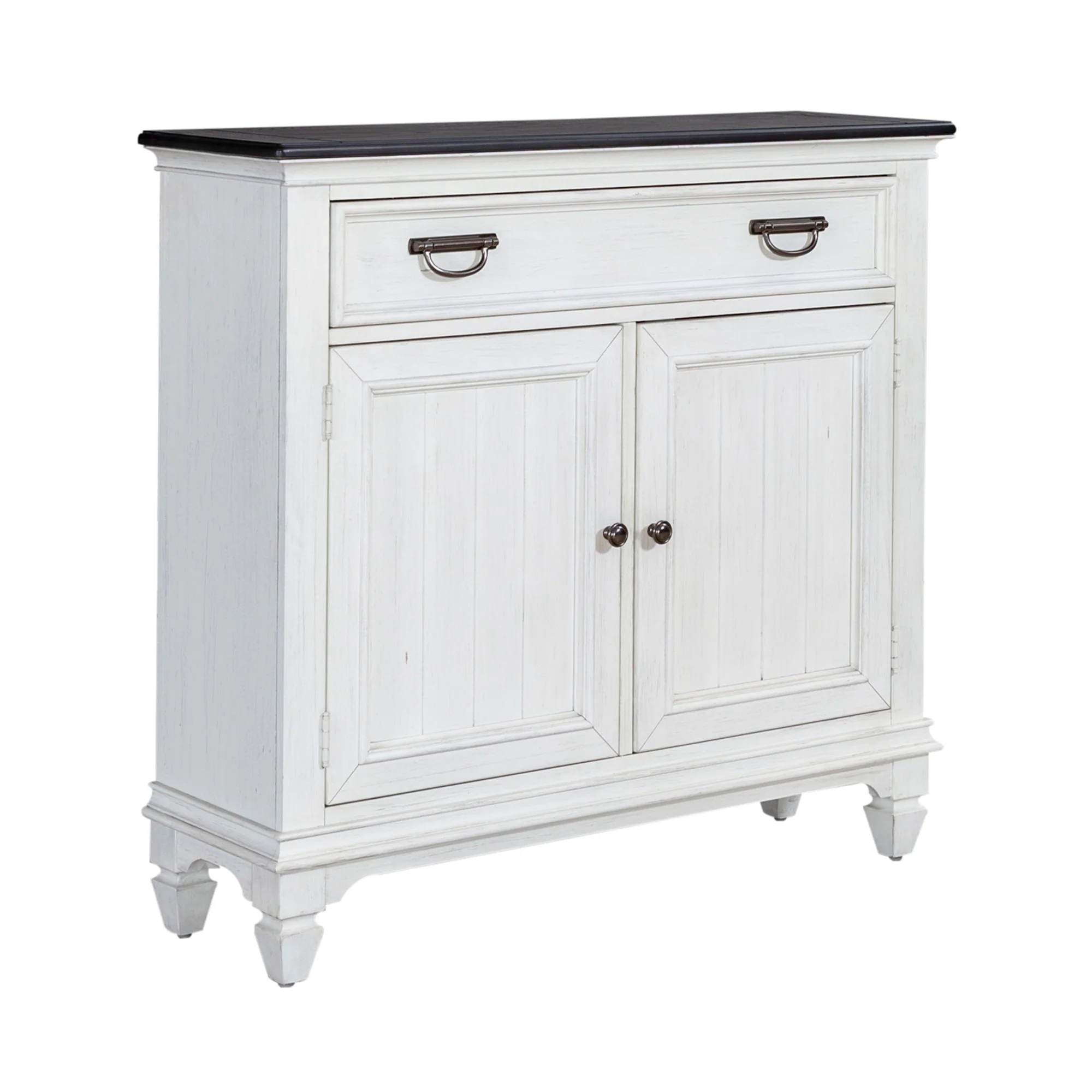 Allyson Park - Accent Hall Console - Wirebrushed White / Charcoal - Image 3