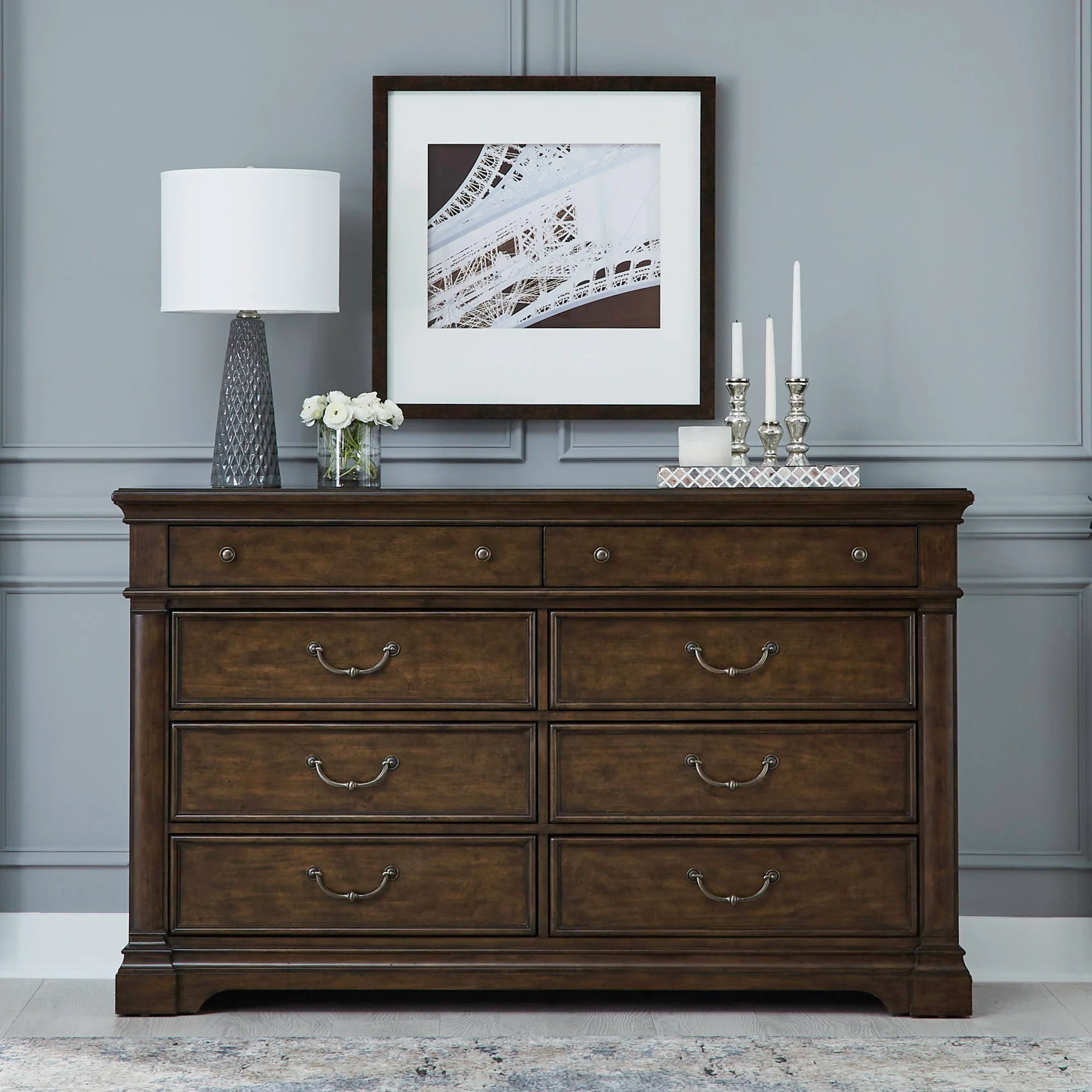 Arden Road – 8 Drawer Dresser – Satin Cherry