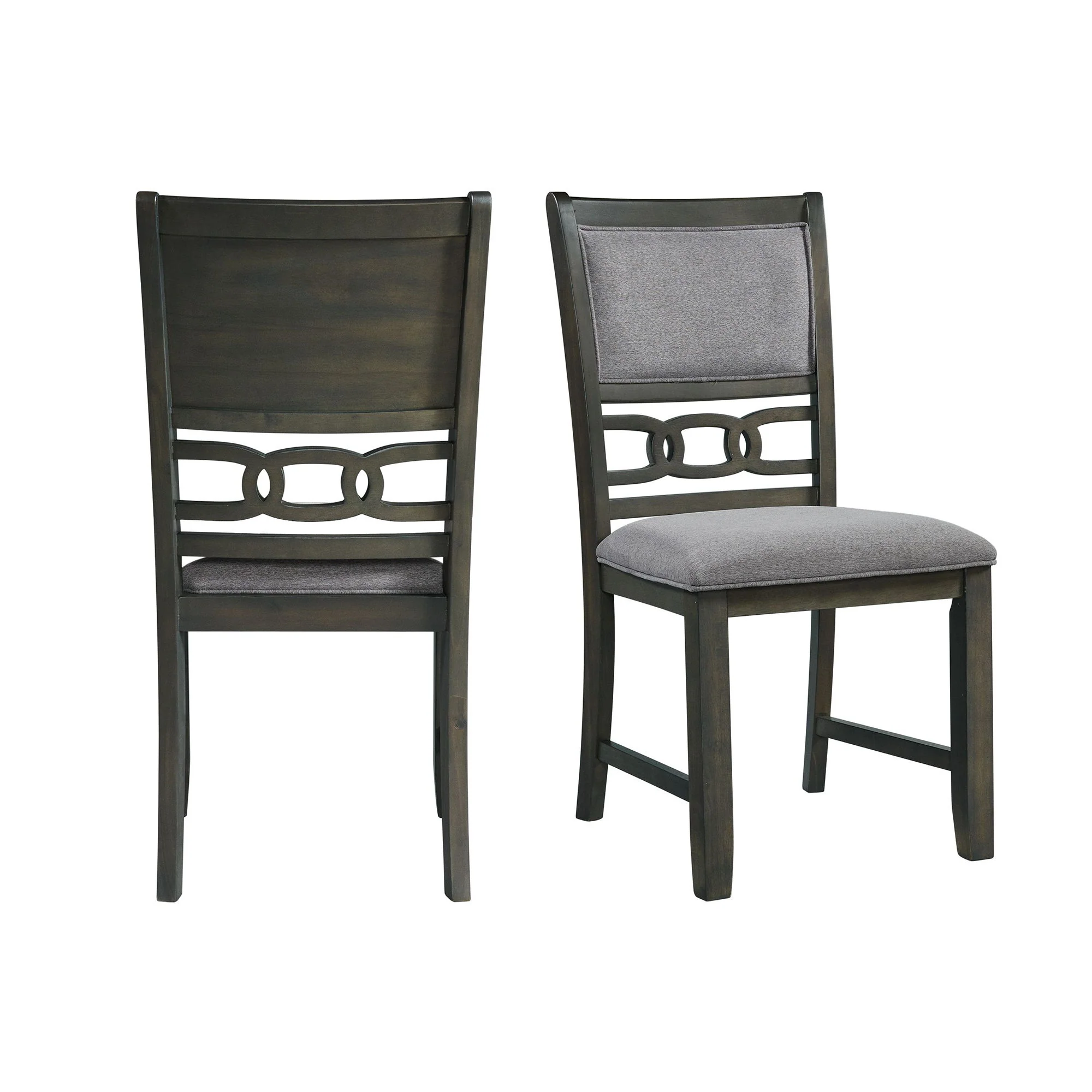 Amherst – Dining Side Chair With Fabric Cushion Side Stretcher (Set of 2) – Gray Finish