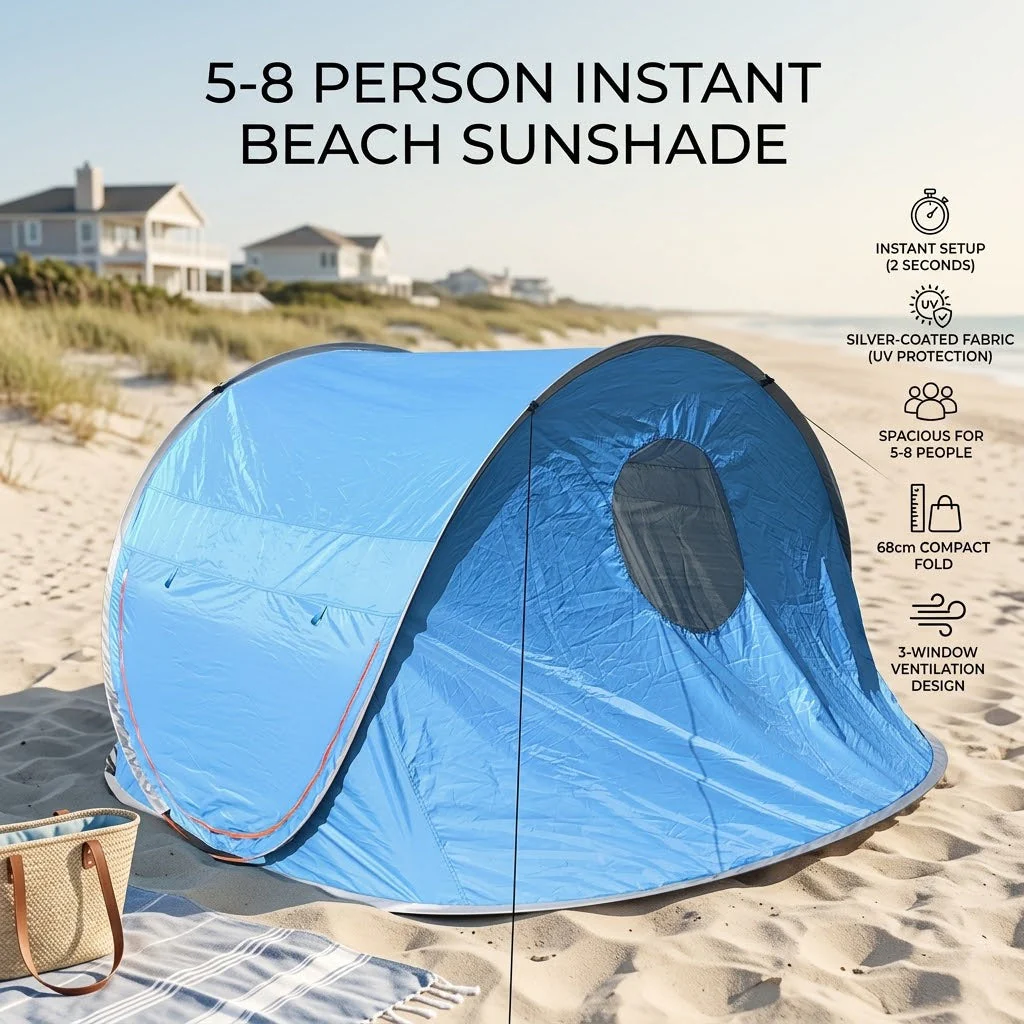 Pop-Up Instant Sun Shade Beach Tent - Image 2