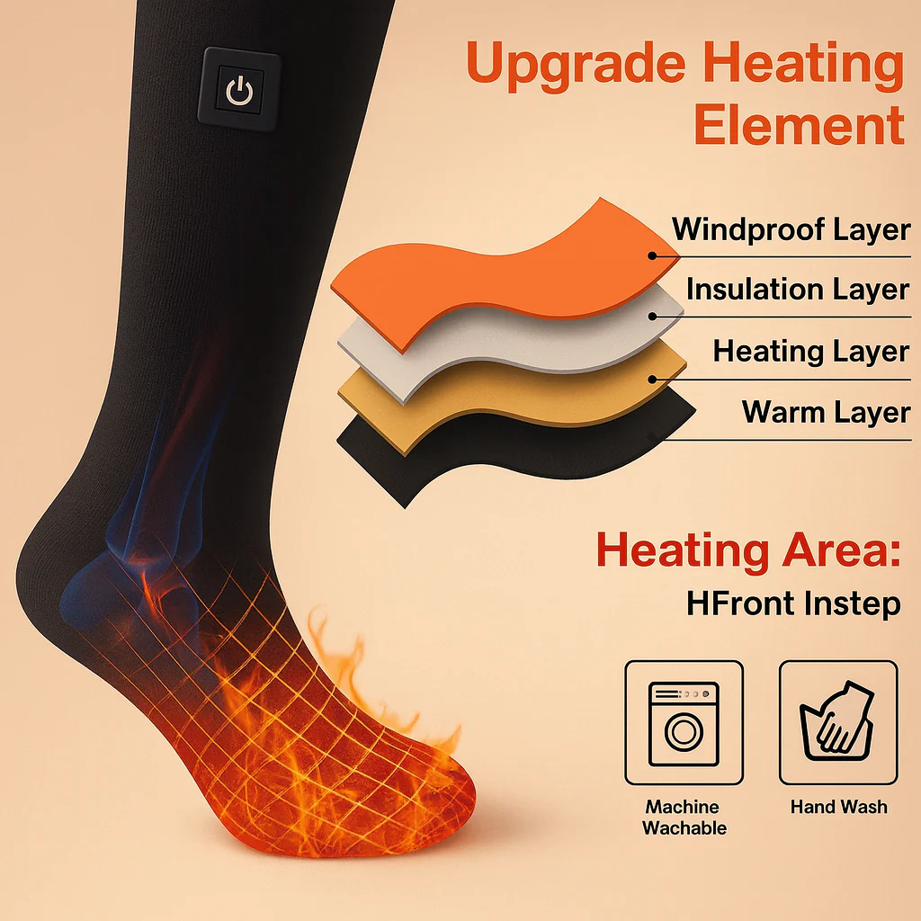 Electric Heat Circulation Cold-Weather Winter Socks - Image 3