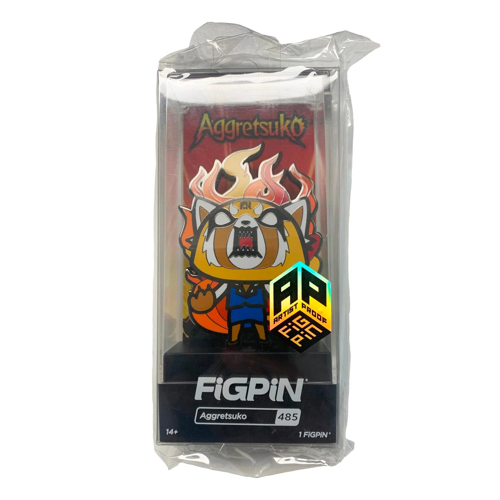 FiGPiN AP Artist Proof Aggretsuko Rage Flame 485 Collectible Enamel Pin - Image 2