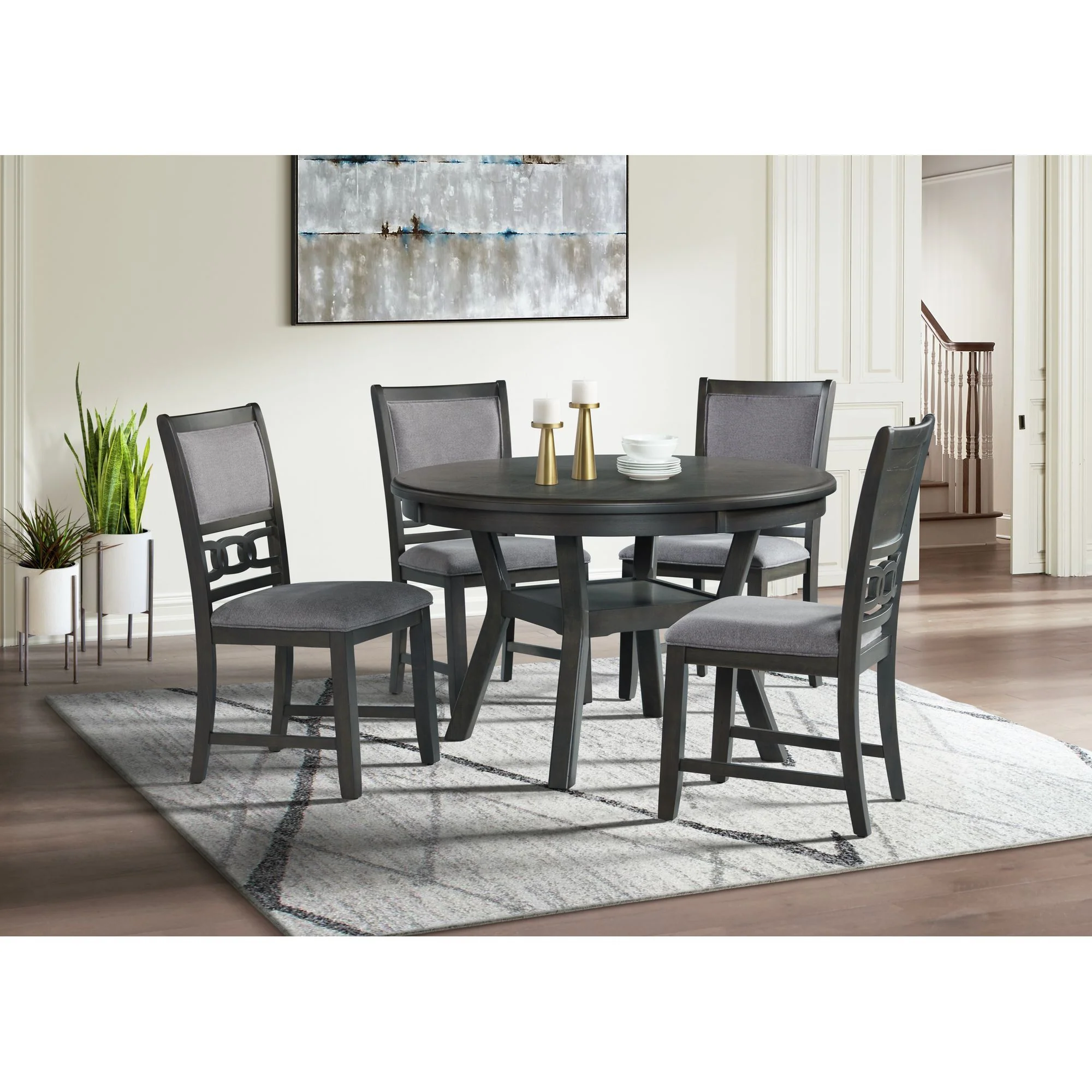 Amherst - Dining Table With Wood Leg - Gray Finish - Image 3