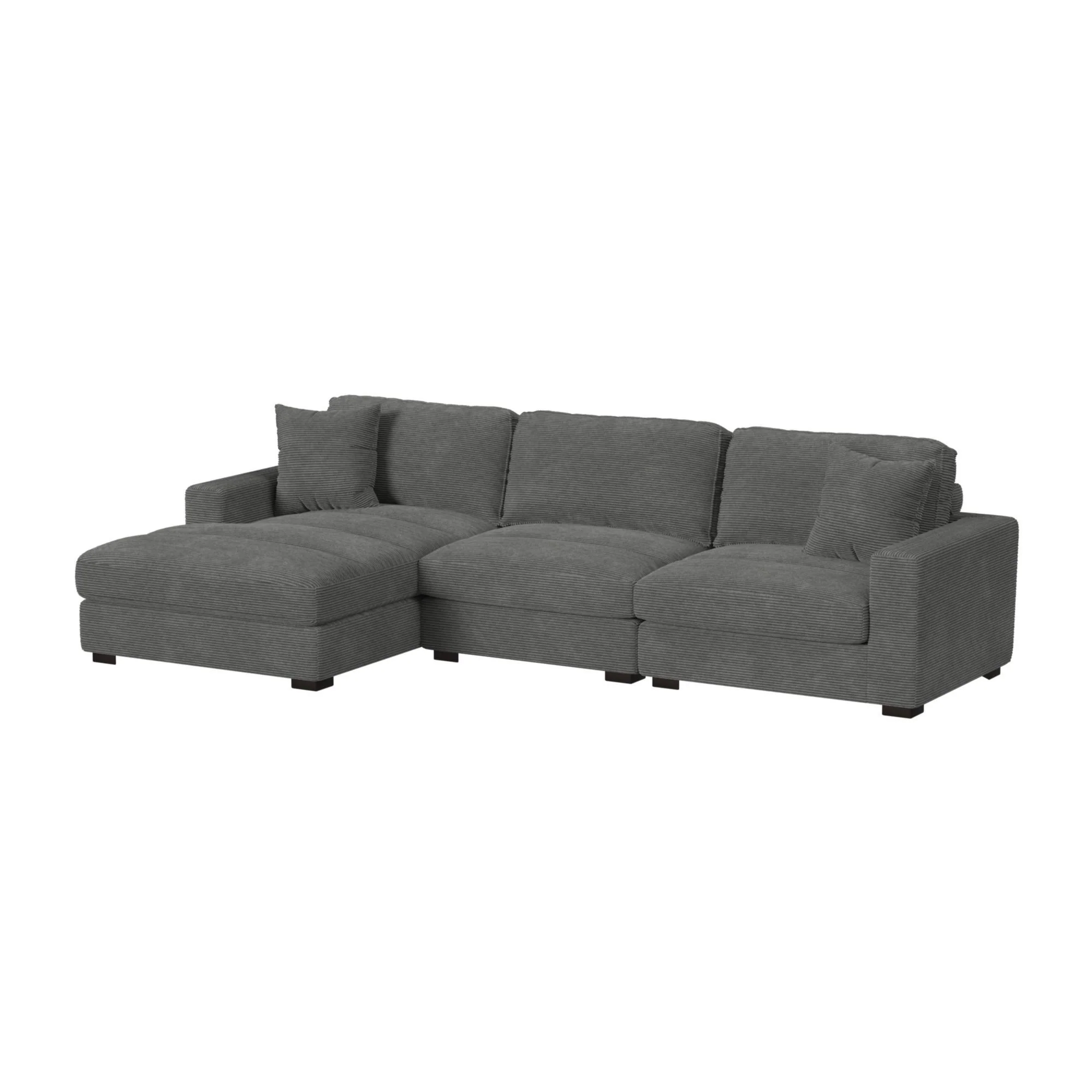 Arizona - Modular LHF Chaise With 1 Pillow 20" - Steno Charcoal - Image 3