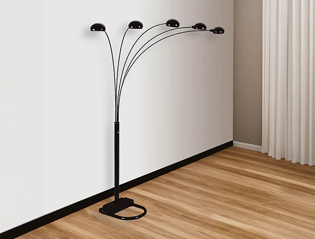 Peacock Shade Floor Lamp BK 82"h - Image 1