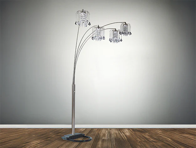 Rain Drop Arc Lamp 84"h Pewter - Image 1