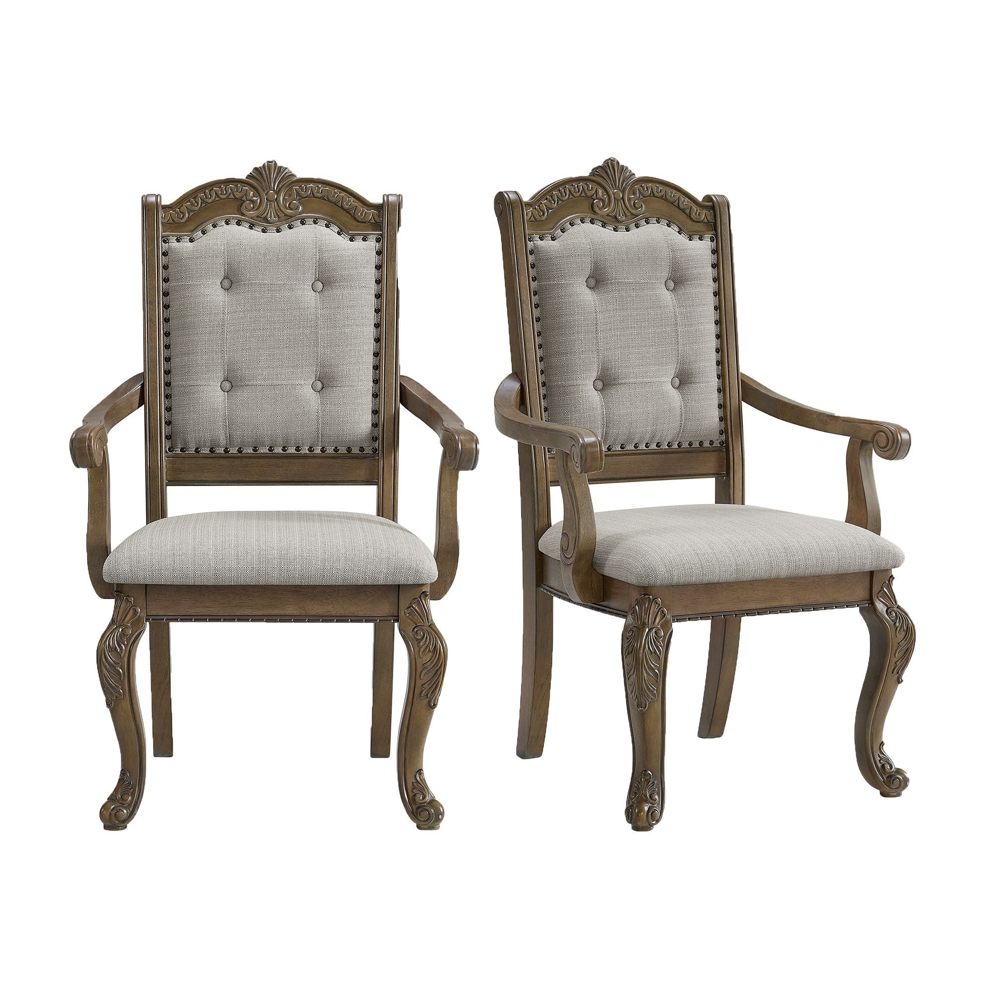 Madison Park - Dining Arm Chair (Set of 2) - Walnut / Beige - Image 1