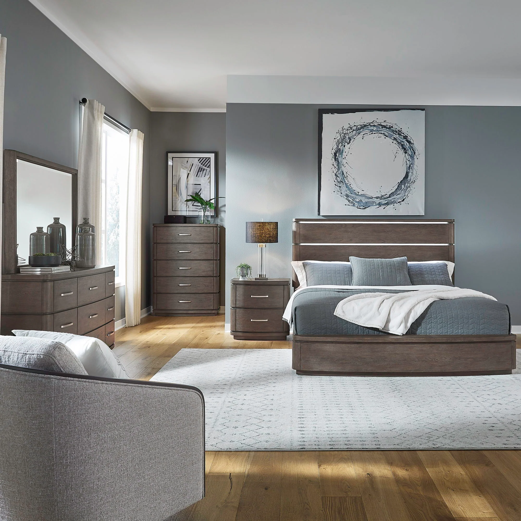 Cascade Falls - Nightstand With Charging Station - Satin Espresso - Image 2