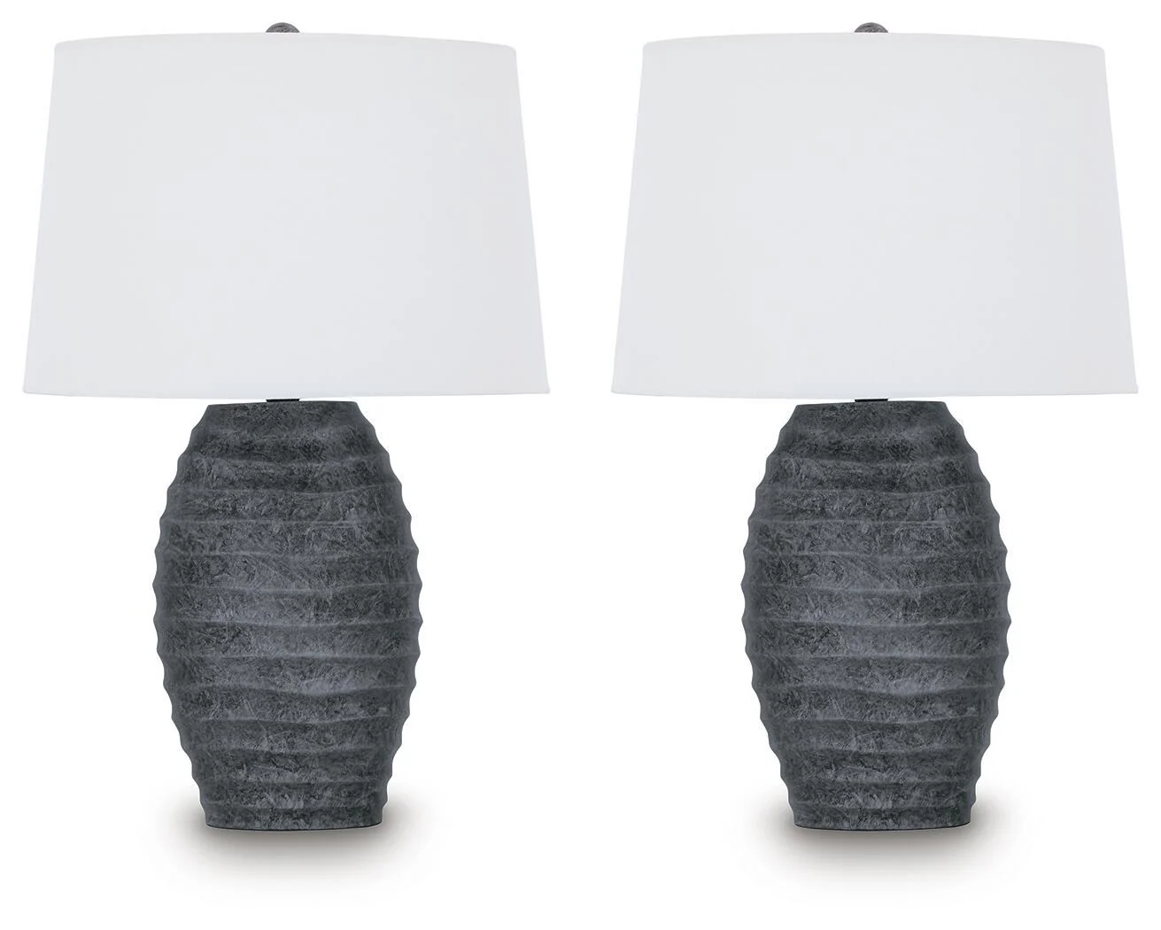 Caronick – Poly Table Lamp (Set of 2) – Antique Silver Finish