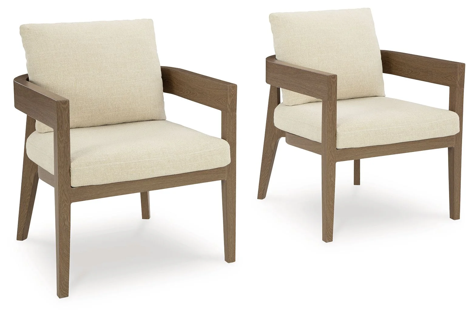 Serene Bay - Arm Chair With Cushion (Set of 2) - Dark Brown / White - Image 1