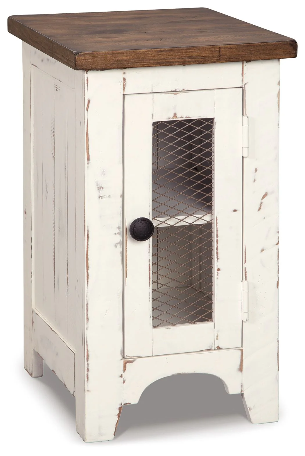 Wystfield – Chair Side End Table – White / Brown