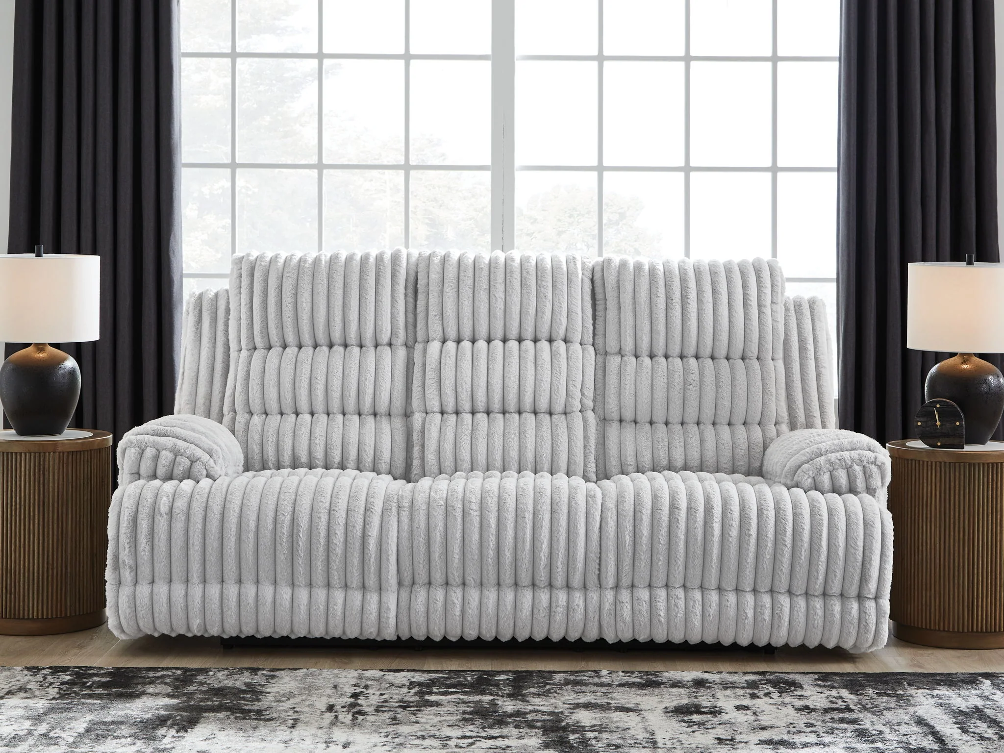 Rhines Falls - Reclining Power Sofa With Drop Down Table - Alloy - Image 3