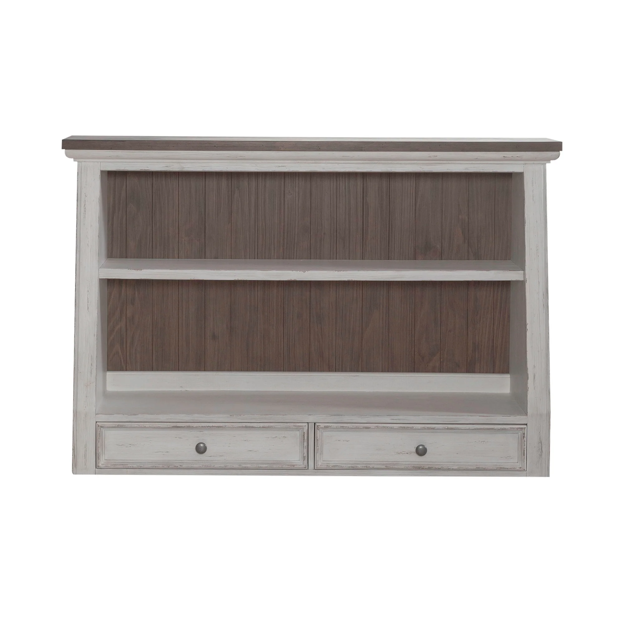 River Place - Angled Server Hutch - Riverstone White & Tobacco - Image 2