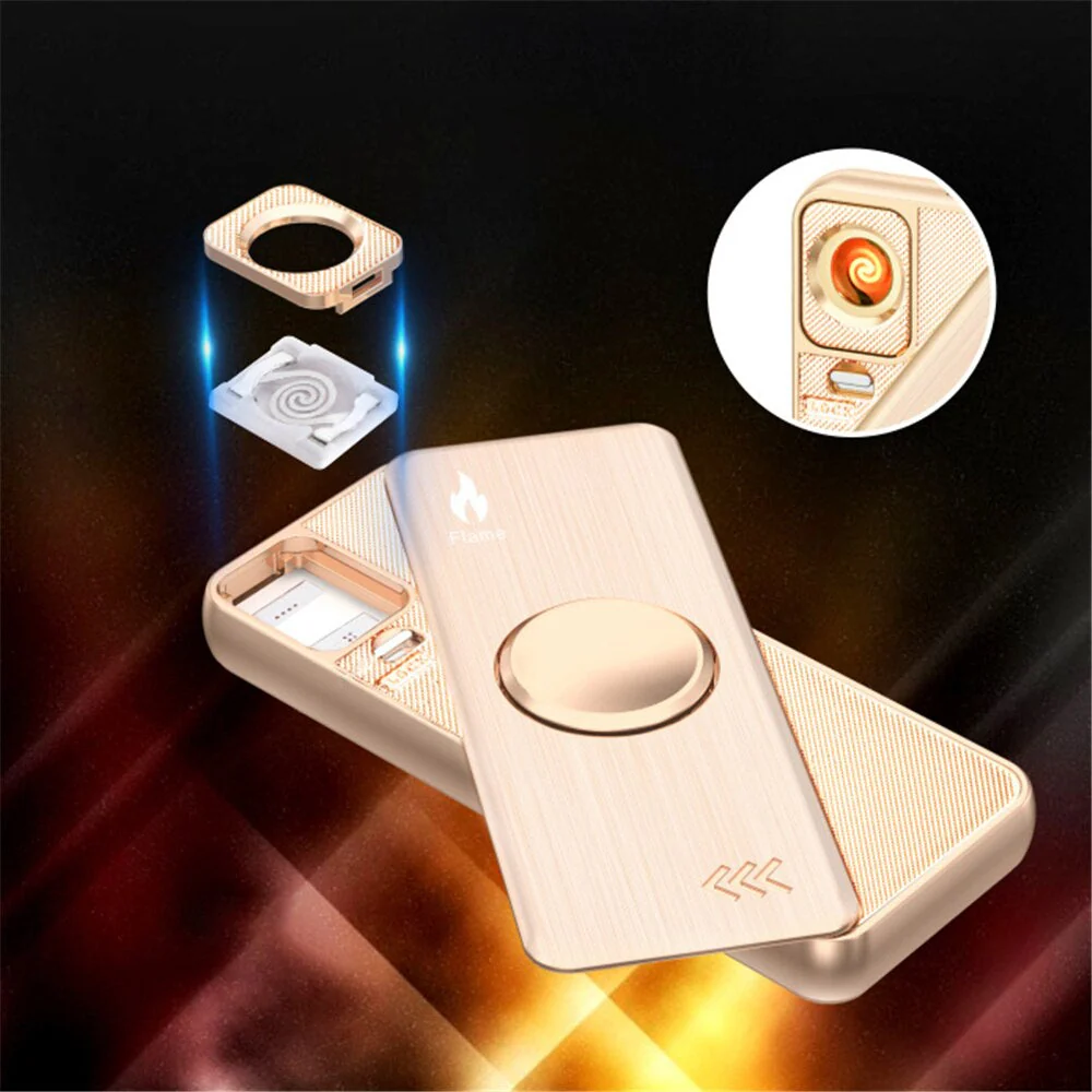 Windproof USB Lighter Fidget Spinner - Image 2