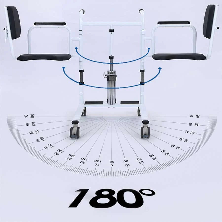 Foot Pedal Lift Hydraulic Adjustable Patient Transfer Chair - Image 3