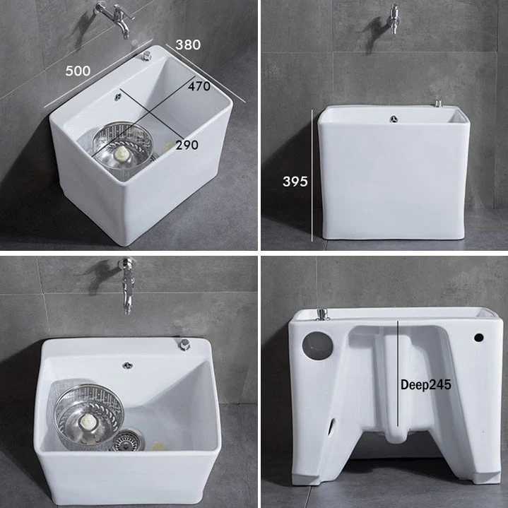 Easy Hygiene Rectangle Ceramic Floor Mop Sink - Image 2