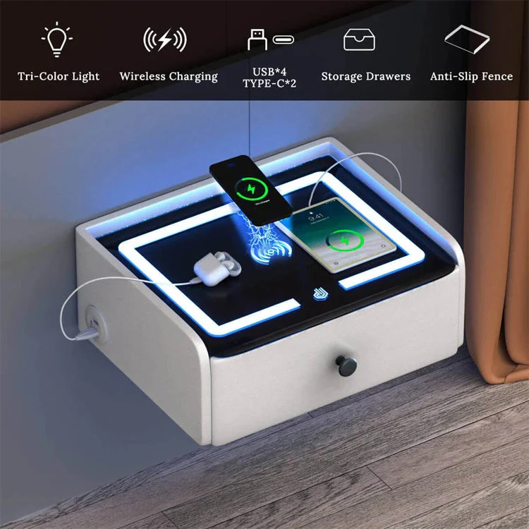 Power Multimedia Hub Wireless Charging Smart Side Table - Image 2