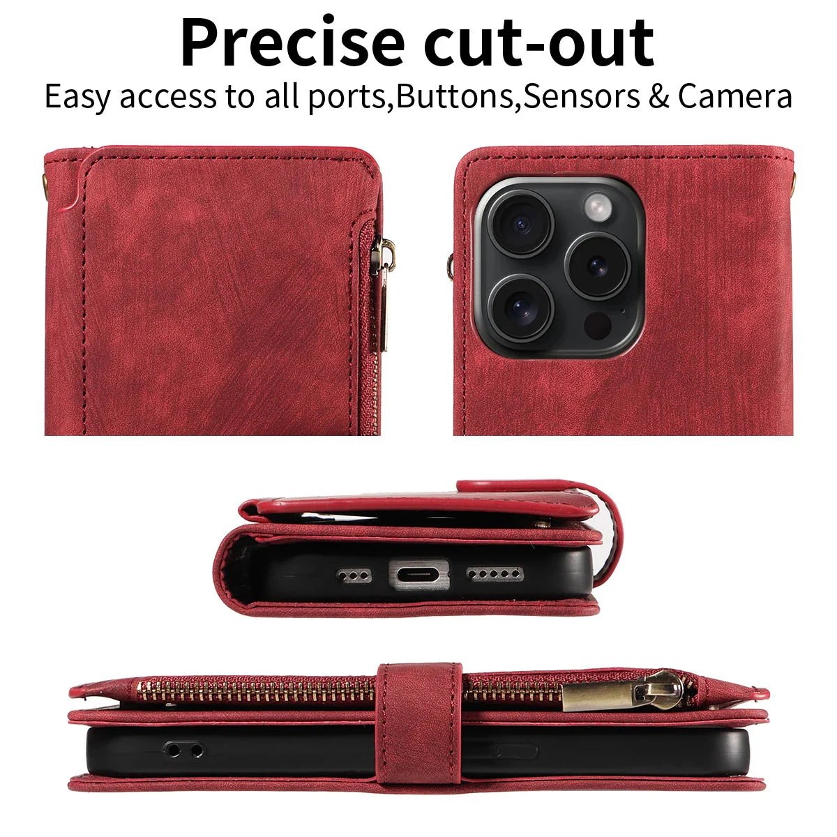 Wallet Leather Flip  Cases For iPhone Models - Image 3