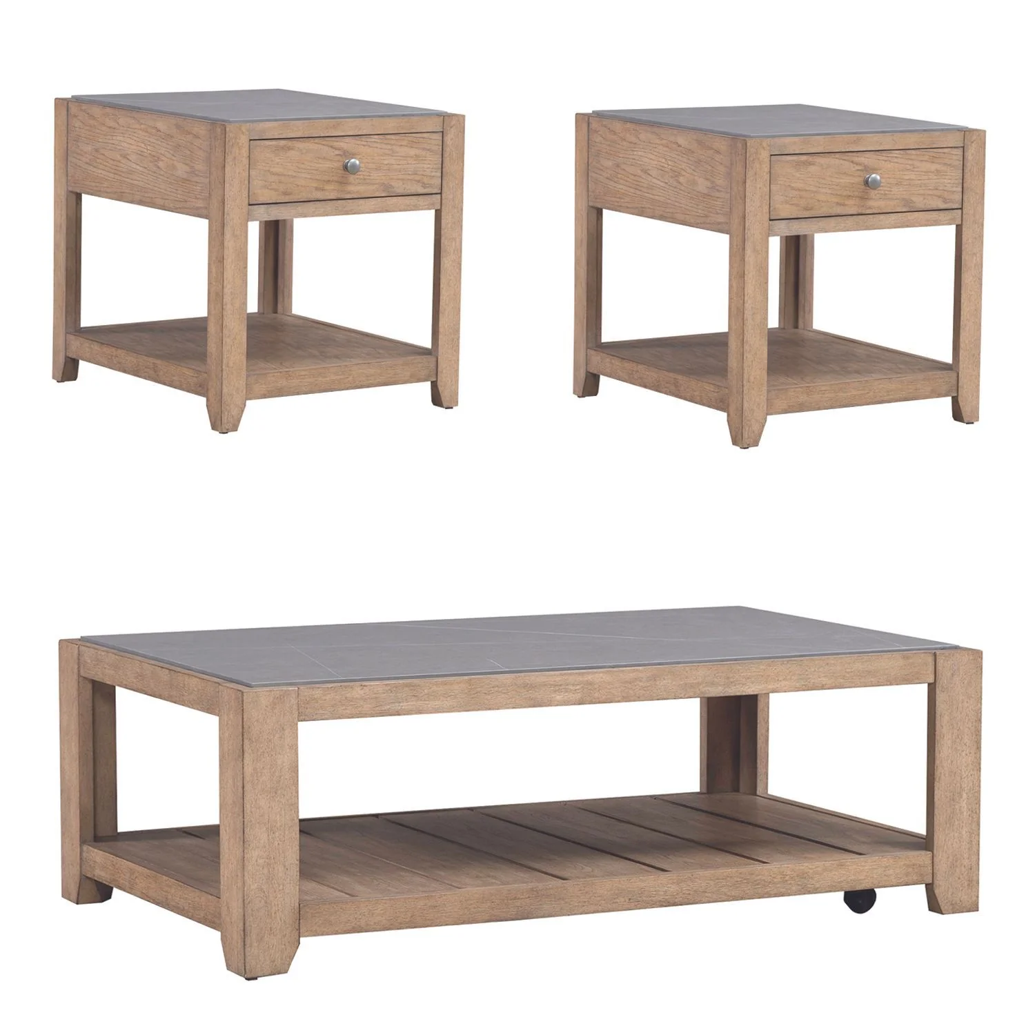 Millstone - 3 Piece Set (1 Cocktail 2 End Tables) - Nutmeg - Image 2