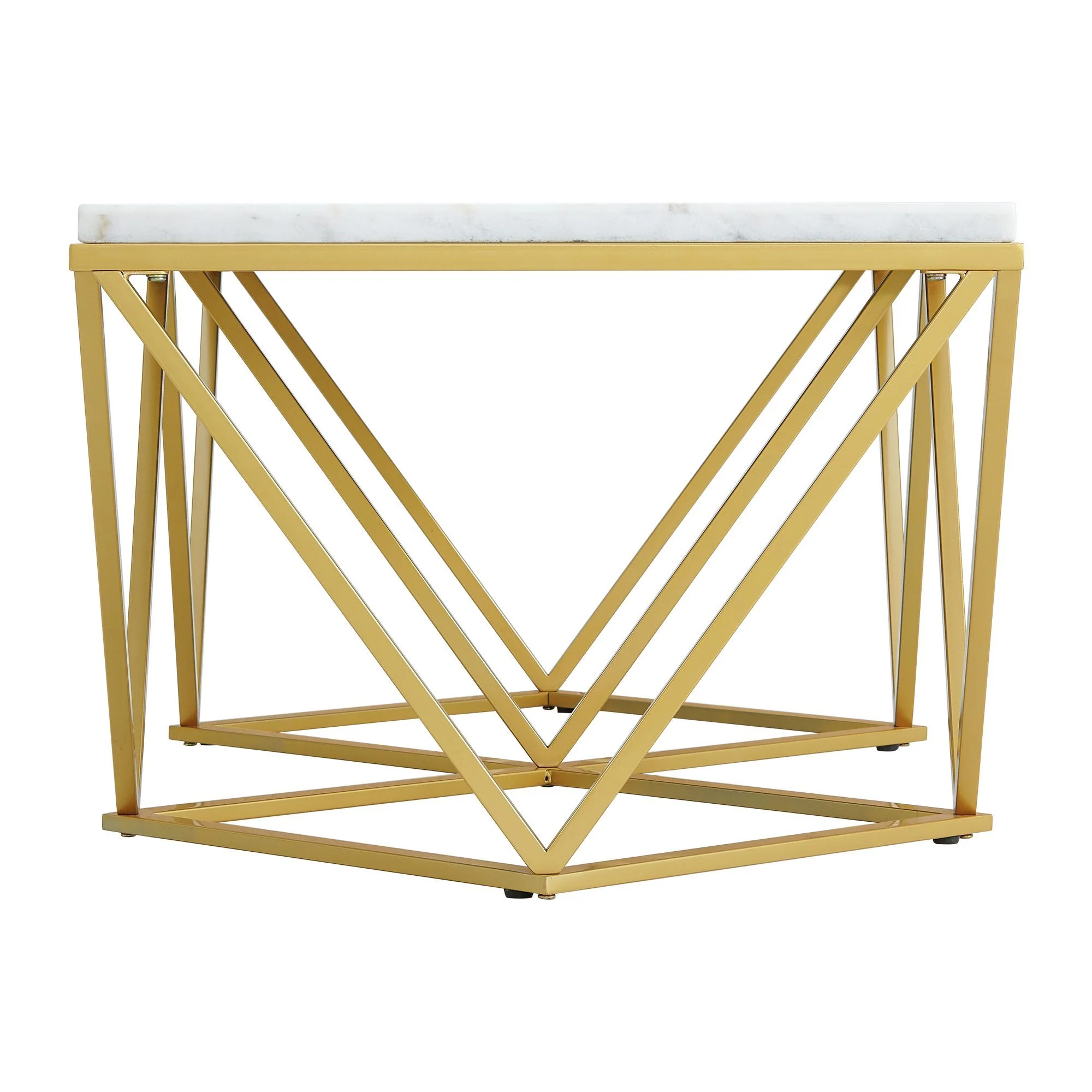 Riko - Rectangular Coffee Table With Metal Leg - Gold - Image 3