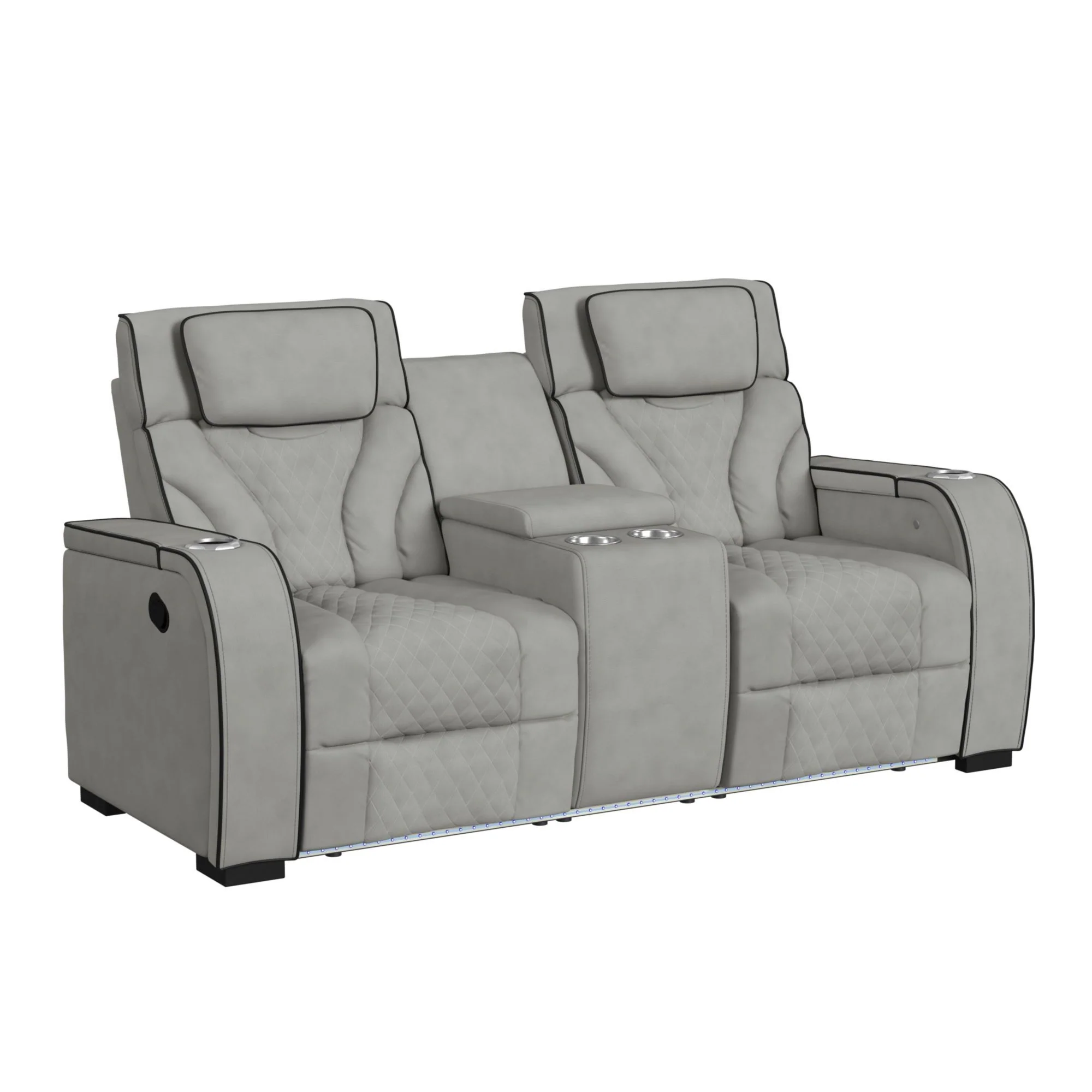 Blitz – Motion Loveseat With Console, And LED