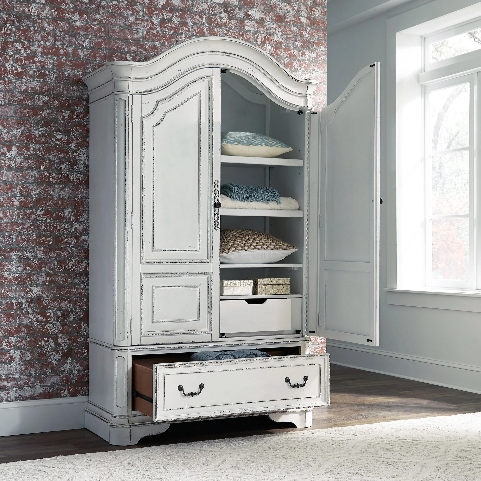 Magnolia Manor - Armoire - Antique White - Image 2