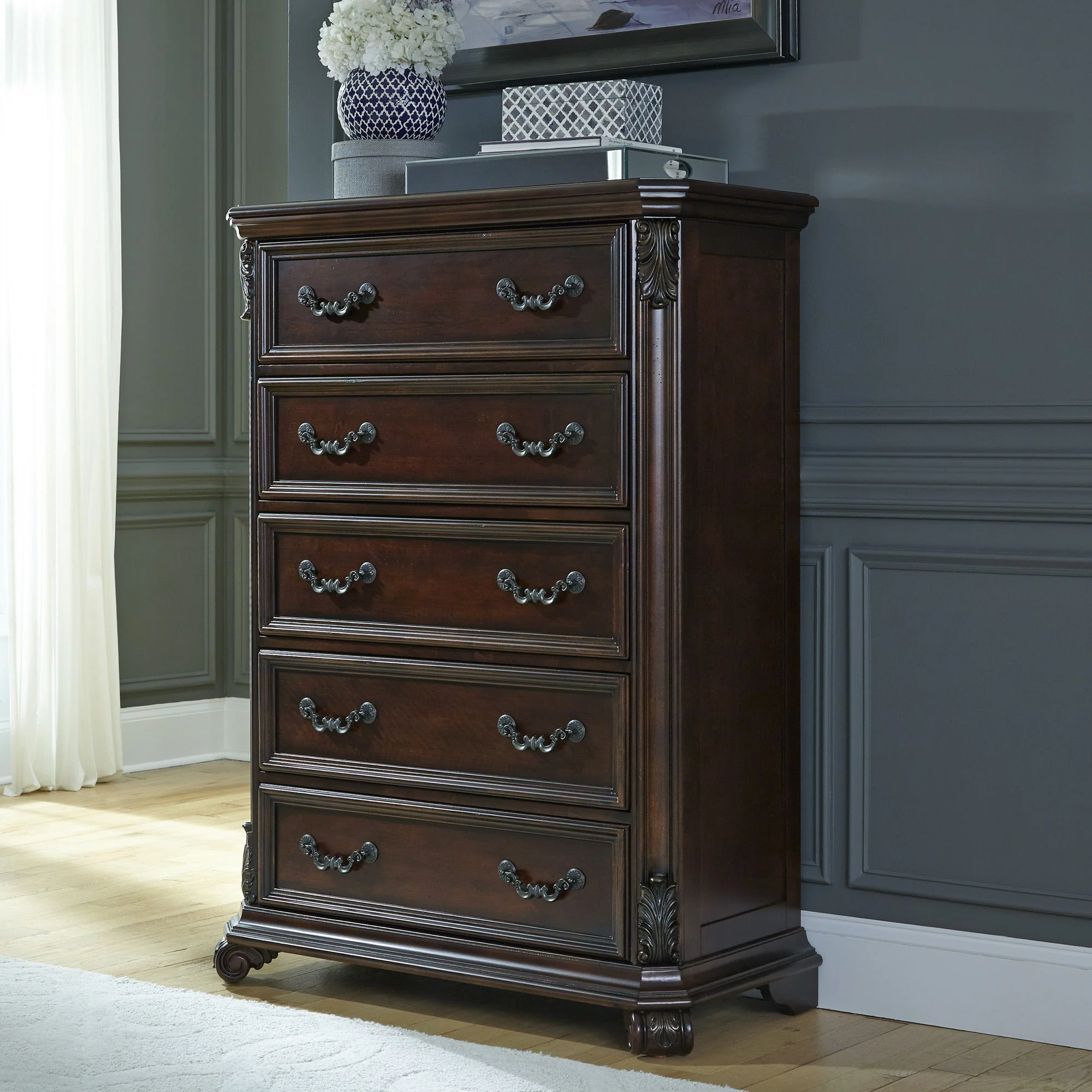 Messina Estates - 5 Drawer Chest - Dark Brown - Image 3