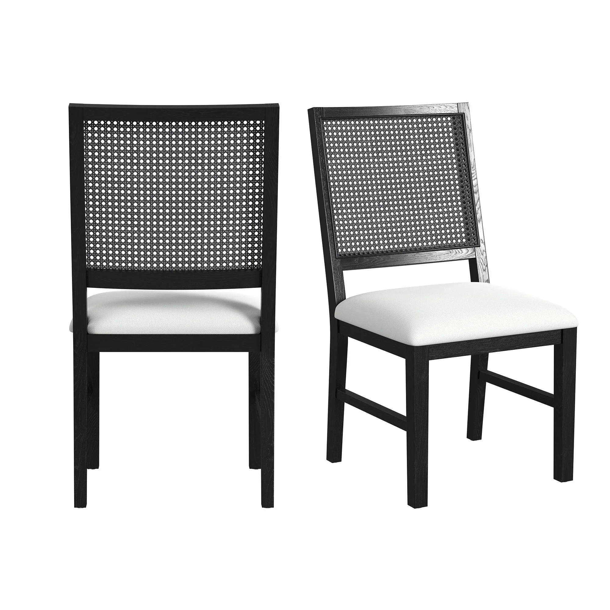 Bahama Breeze – Fabric Dining Chair (Set of 2) – White / Black