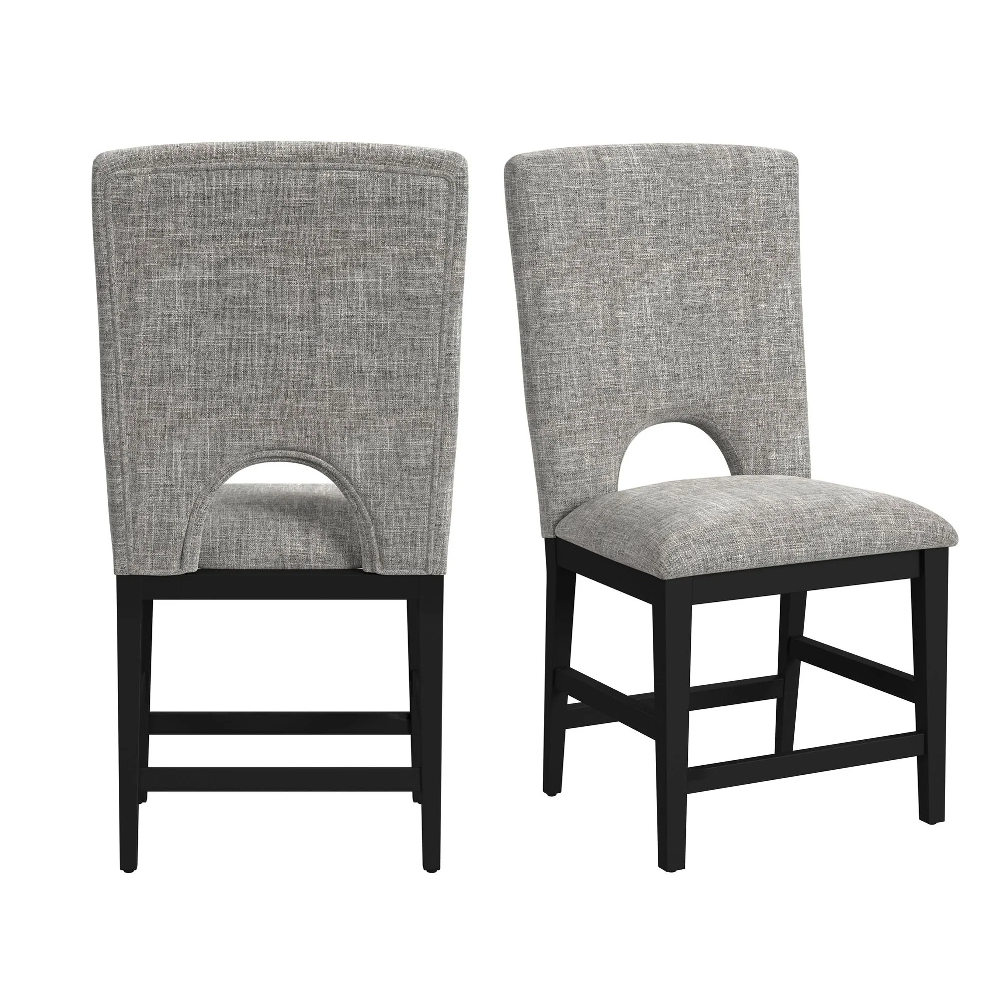 Oregon – Fabric Counter Side Chair (Set of 2) – Gray / Black