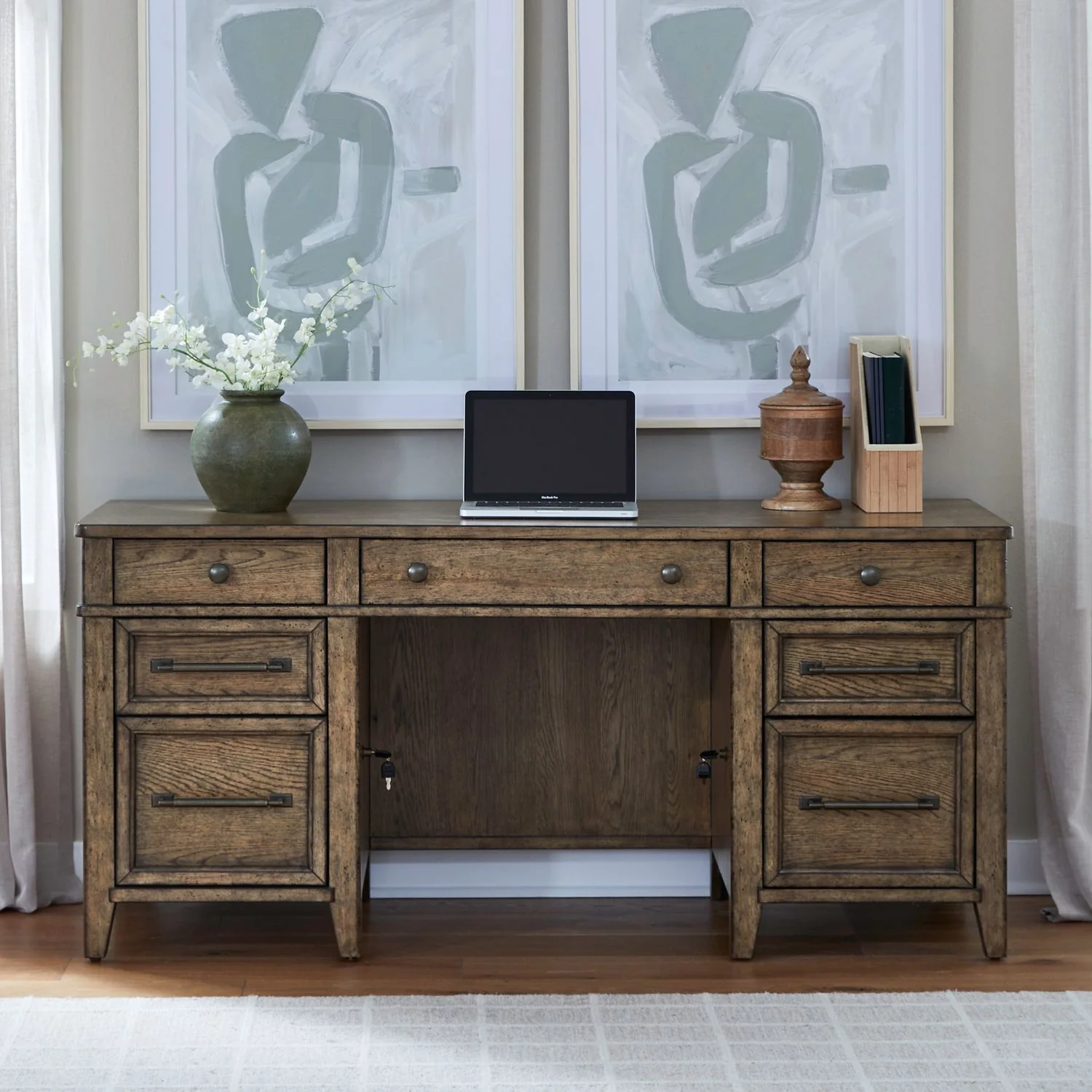 Carolina Park – Jr Executive Credenza – Amber Brown