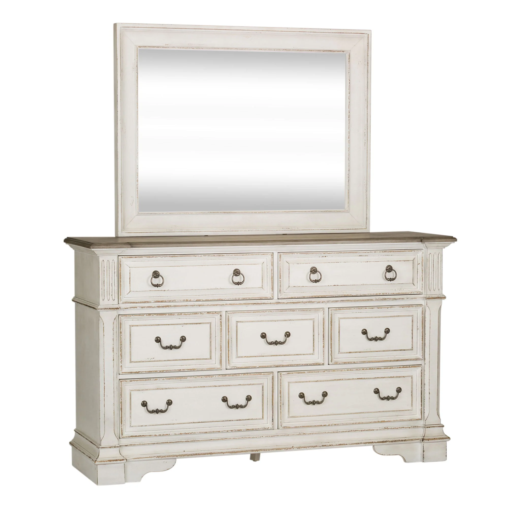 Abbey Park - Dresser & Mirror - Antique White - Image 3
