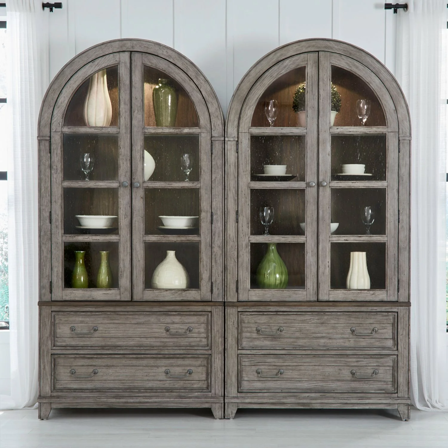 River Place - Bunching Curio (Set of 2) - Riverstone Gray & Tobacco - Image 1