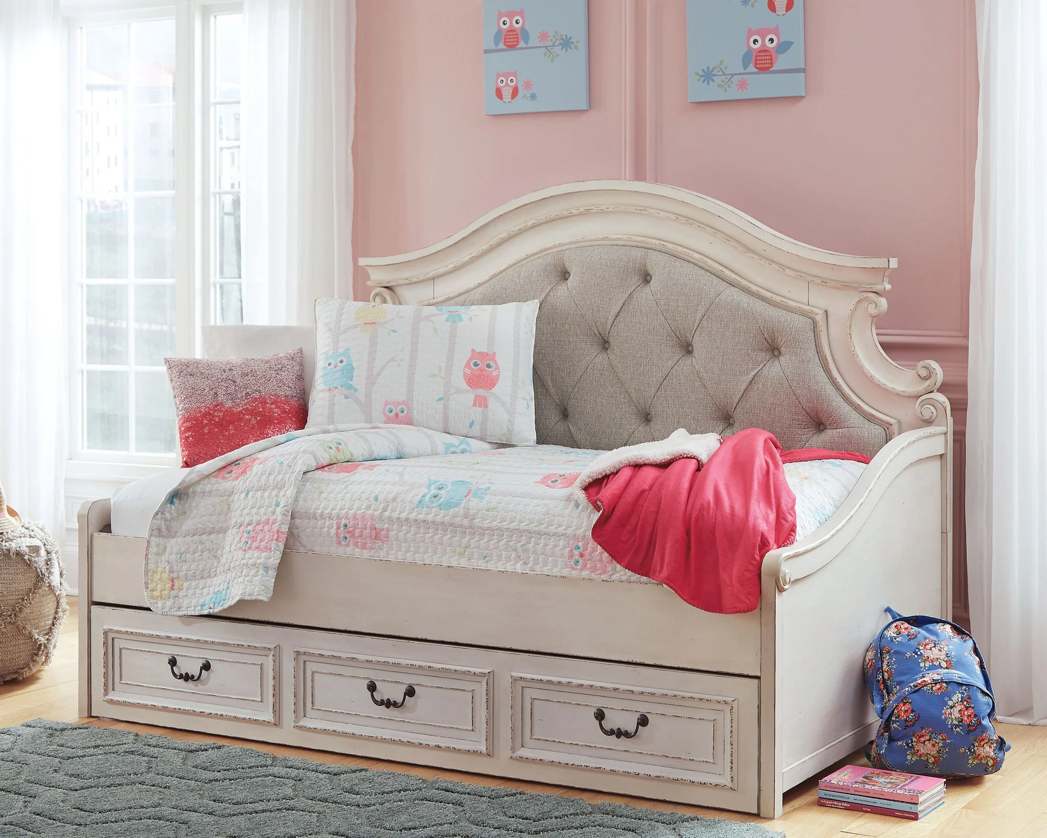 Realyn - Twin Day Bed With Storage - Chipped White - Image 2
