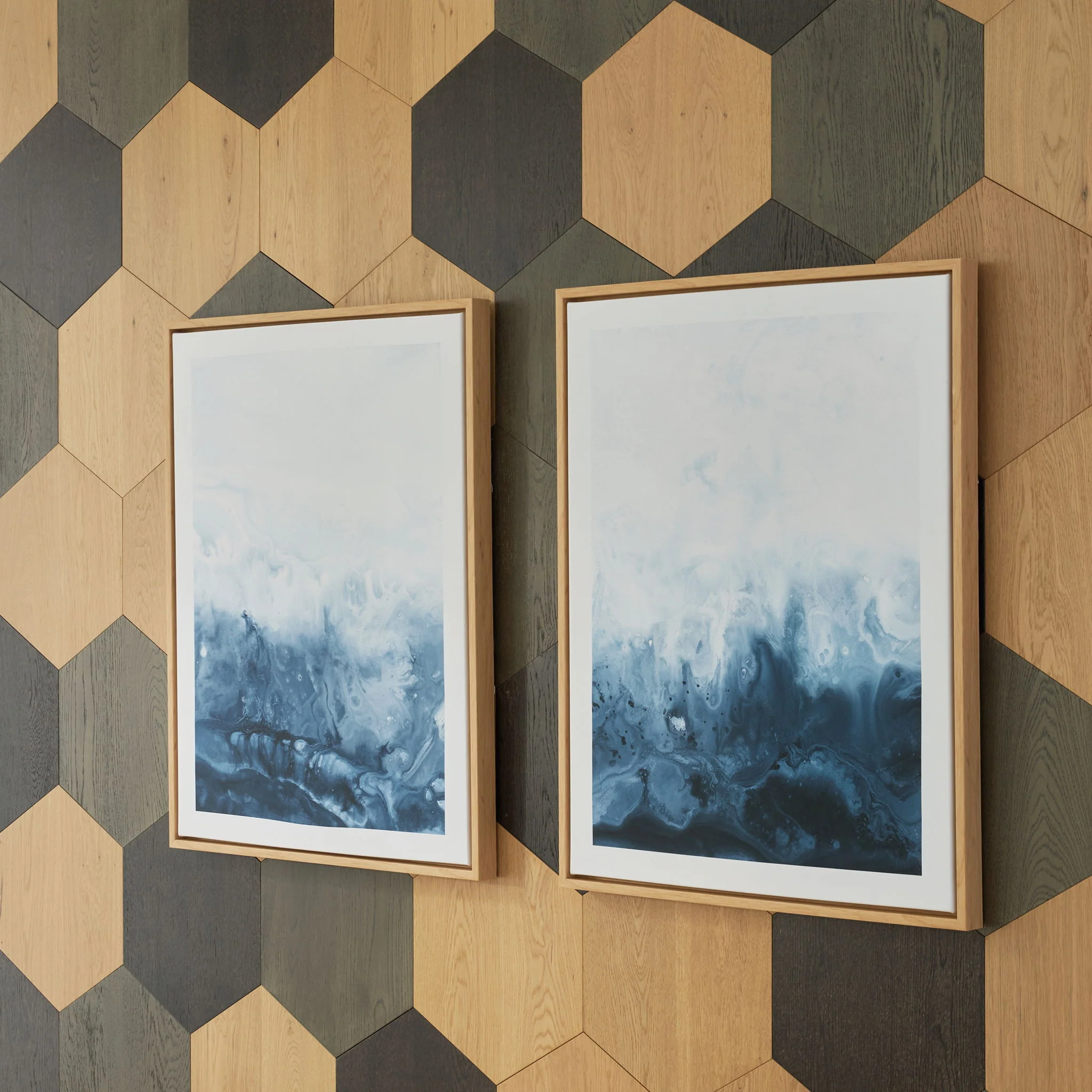 Holport - Wall Art Set (Set of 2) - Blue / White - Image 2