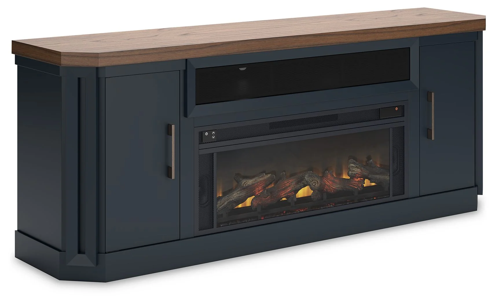 Landocken - 83" TV Stand With Electric Fireplace - Two-tone - Image 1