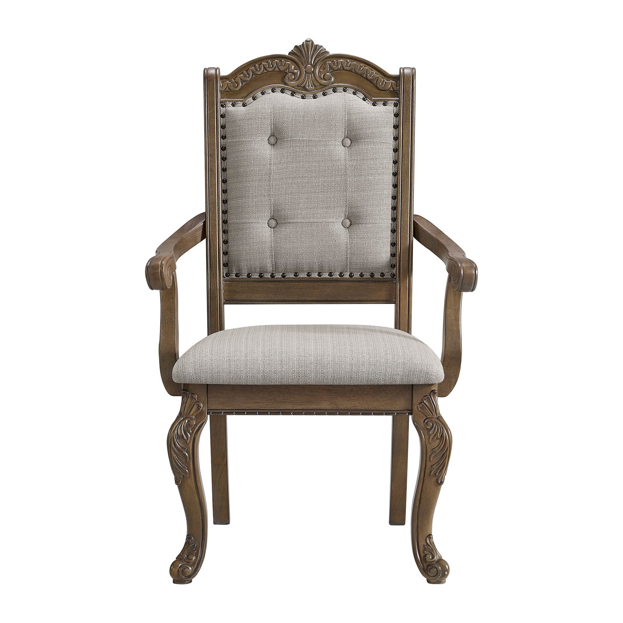 Madison Park - Dining Arm Chair (Set of 2) - Walnut / Beige - Image 2
