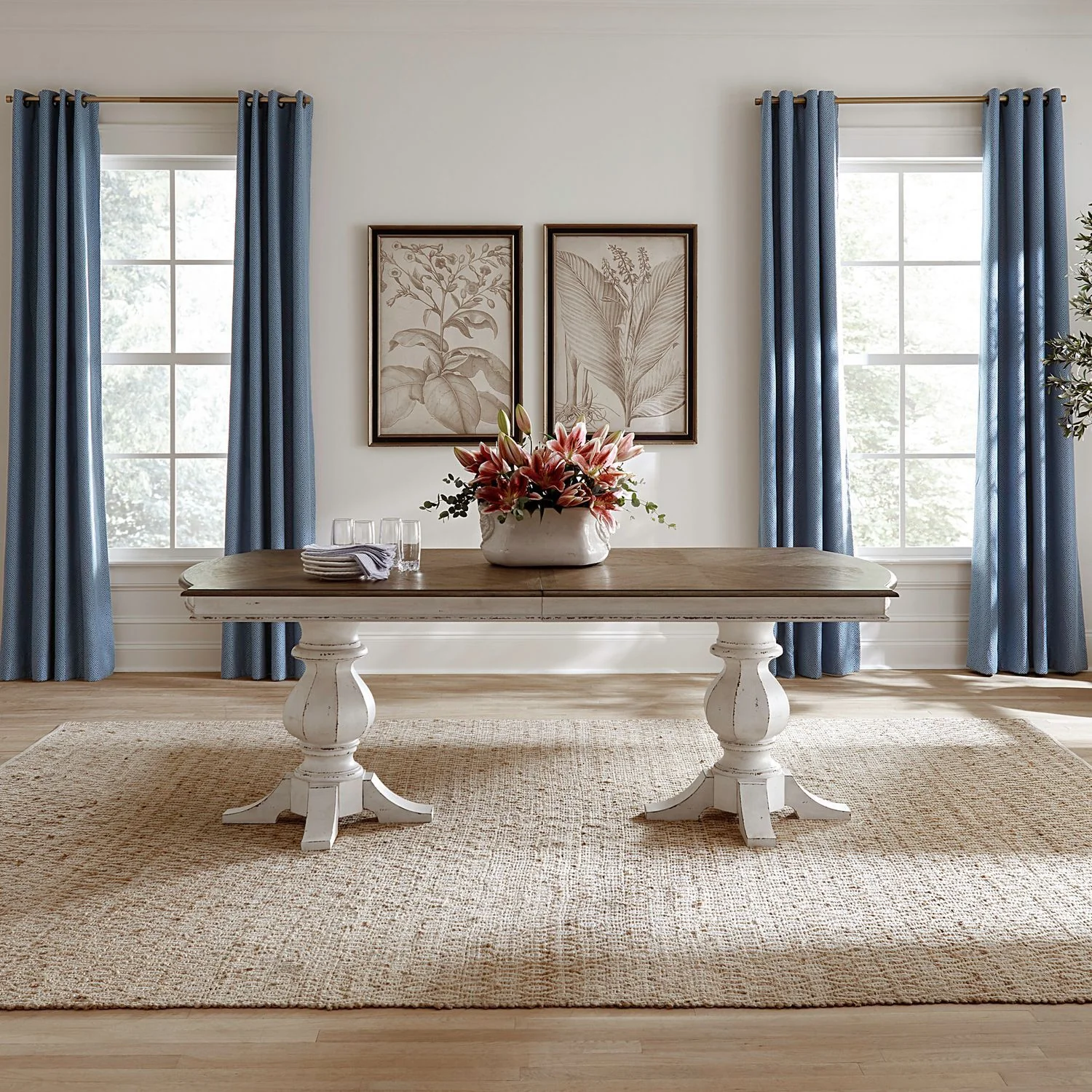 Magnolia Manor - Double Pedestal Table - Antique White - Image 3