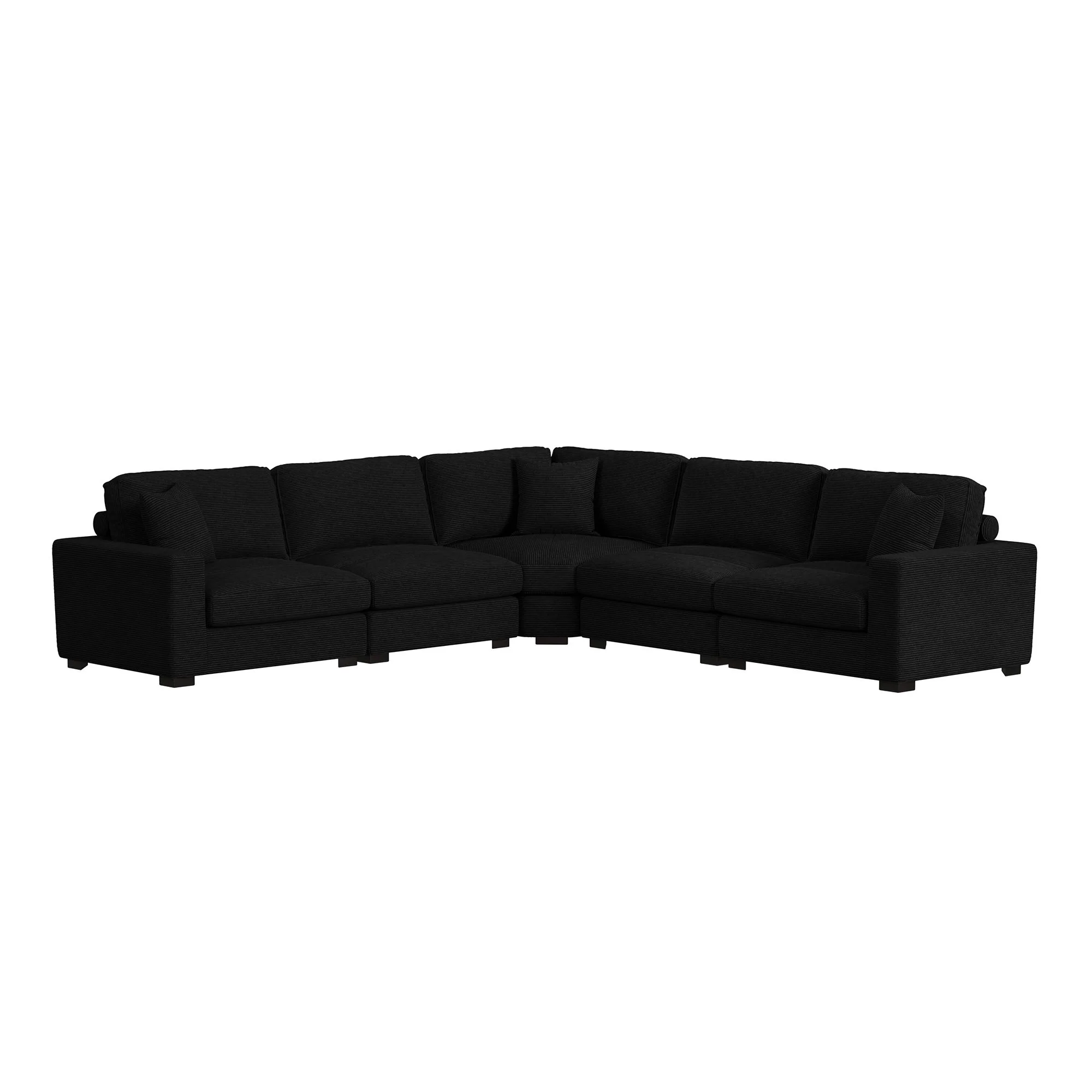 Arizona – Modular RHF Armchair With 1 Pillow 20″ – Steno Black