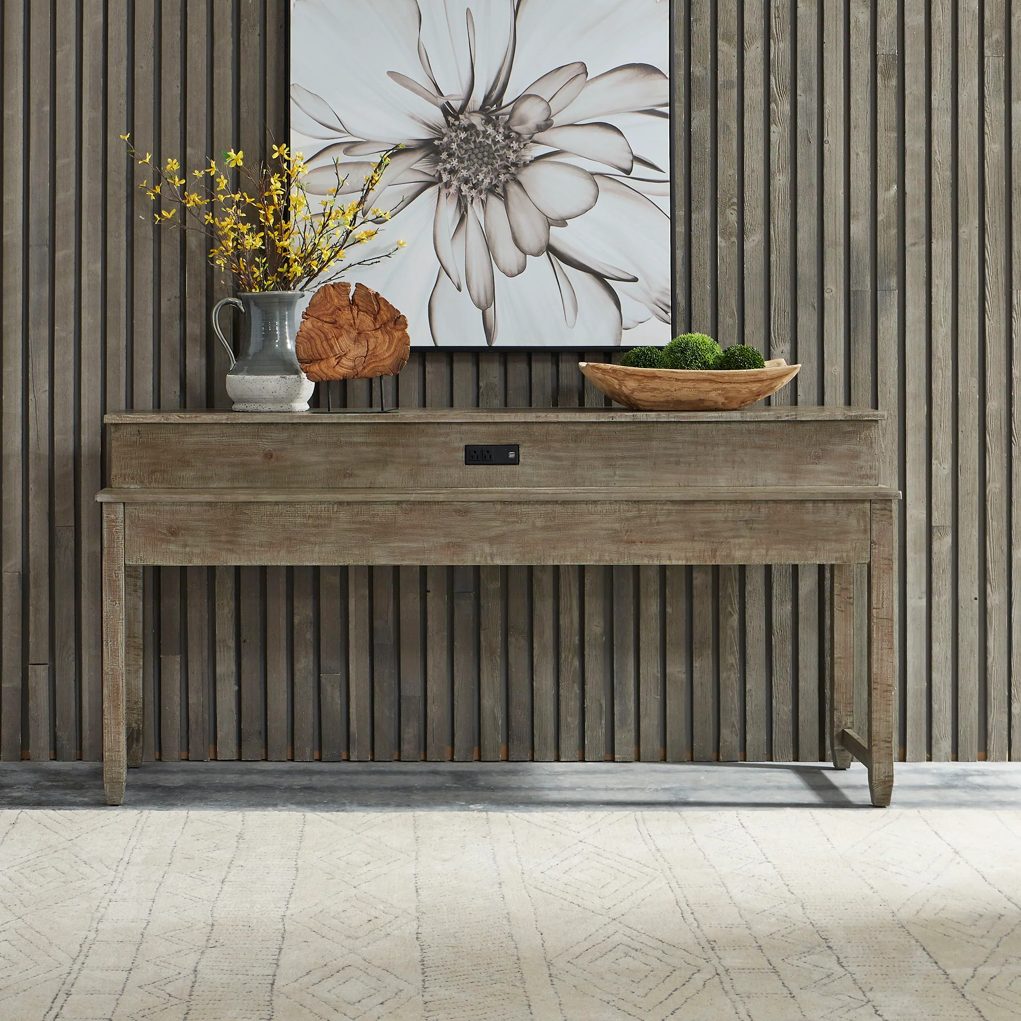 Parkland Falls - Console Bar Table - Weathered Taupe - Image 1
